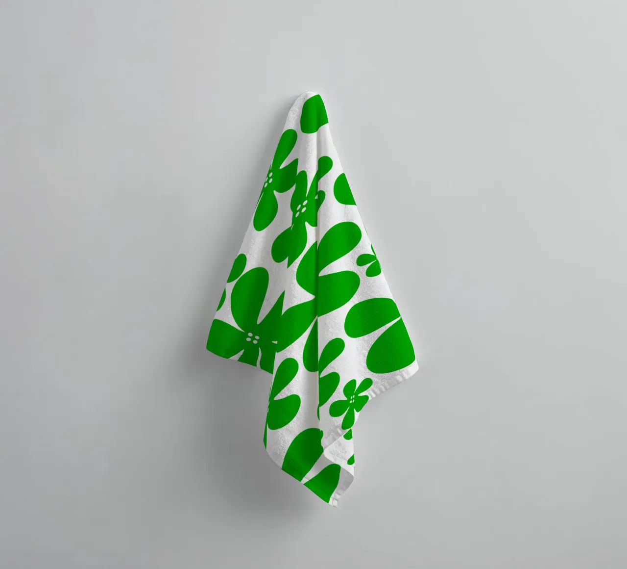 Green flowers pattern asciugamano da bagno da baobabprintstore