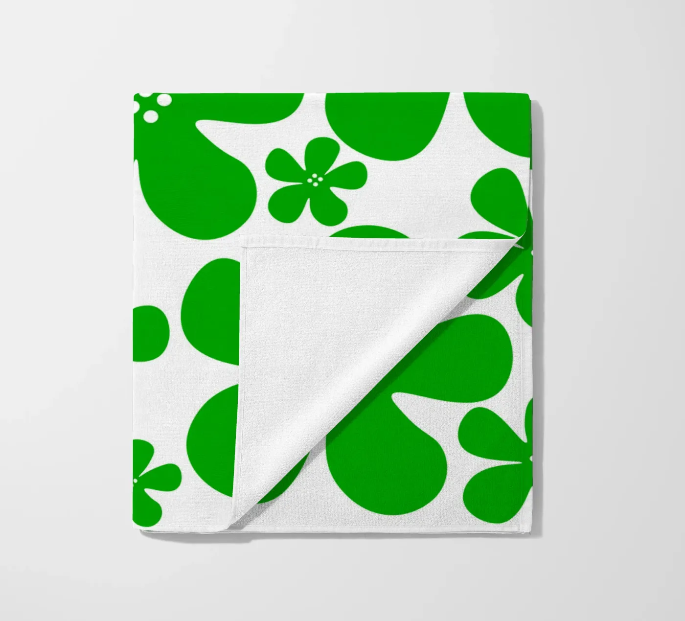 Green flowers pattern telo mare da baobabprintstore