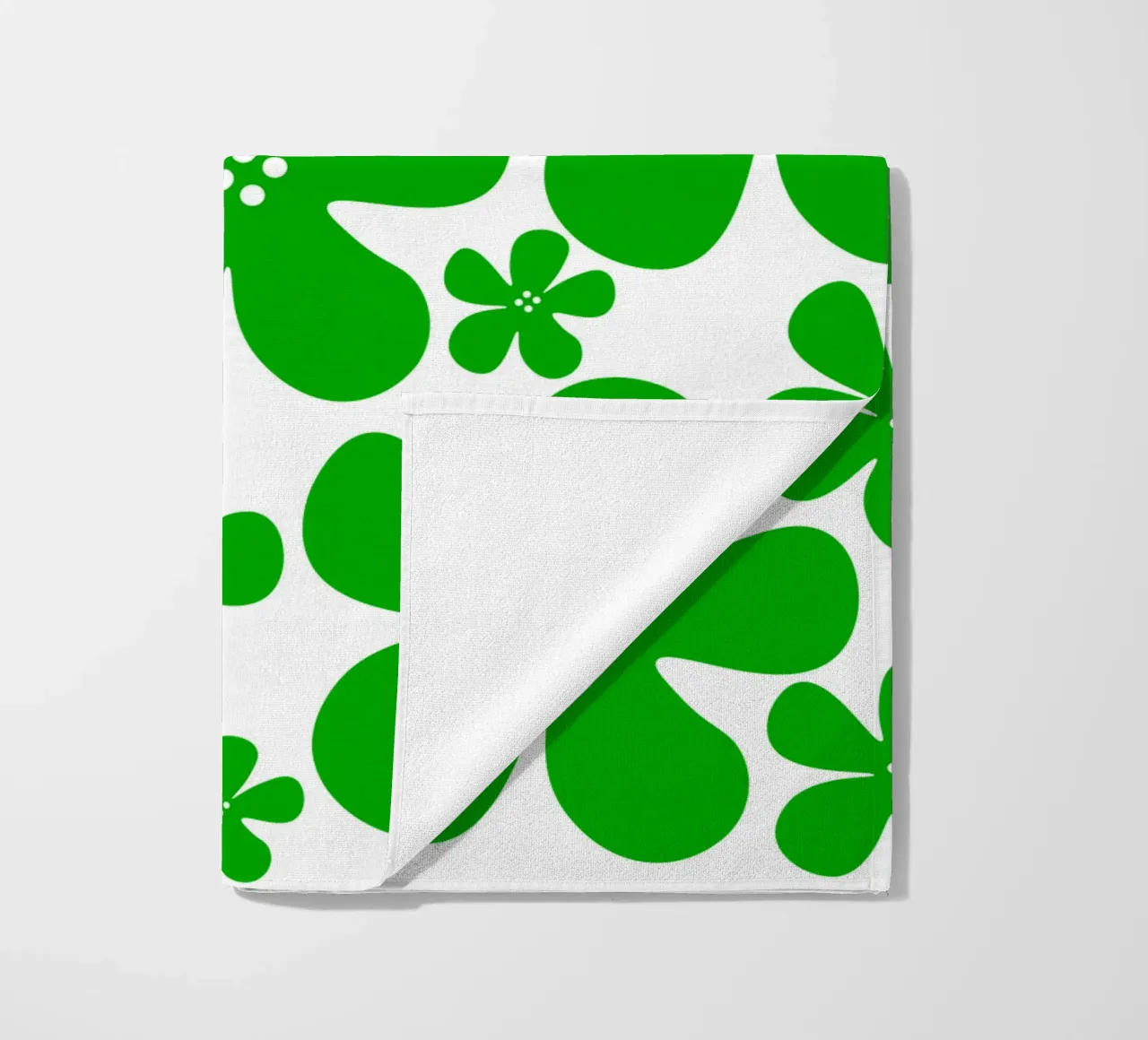 Green flowers pattern telo mare da baobabprintstore