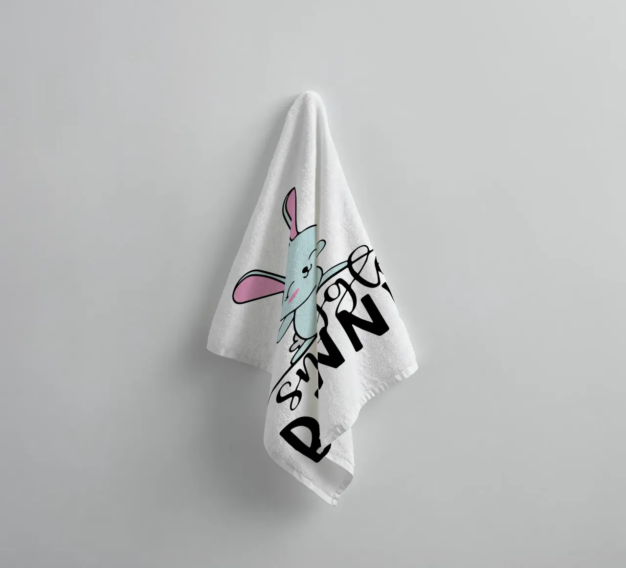 coniglietto snuggle art design asciugamano da bagno da ririedis