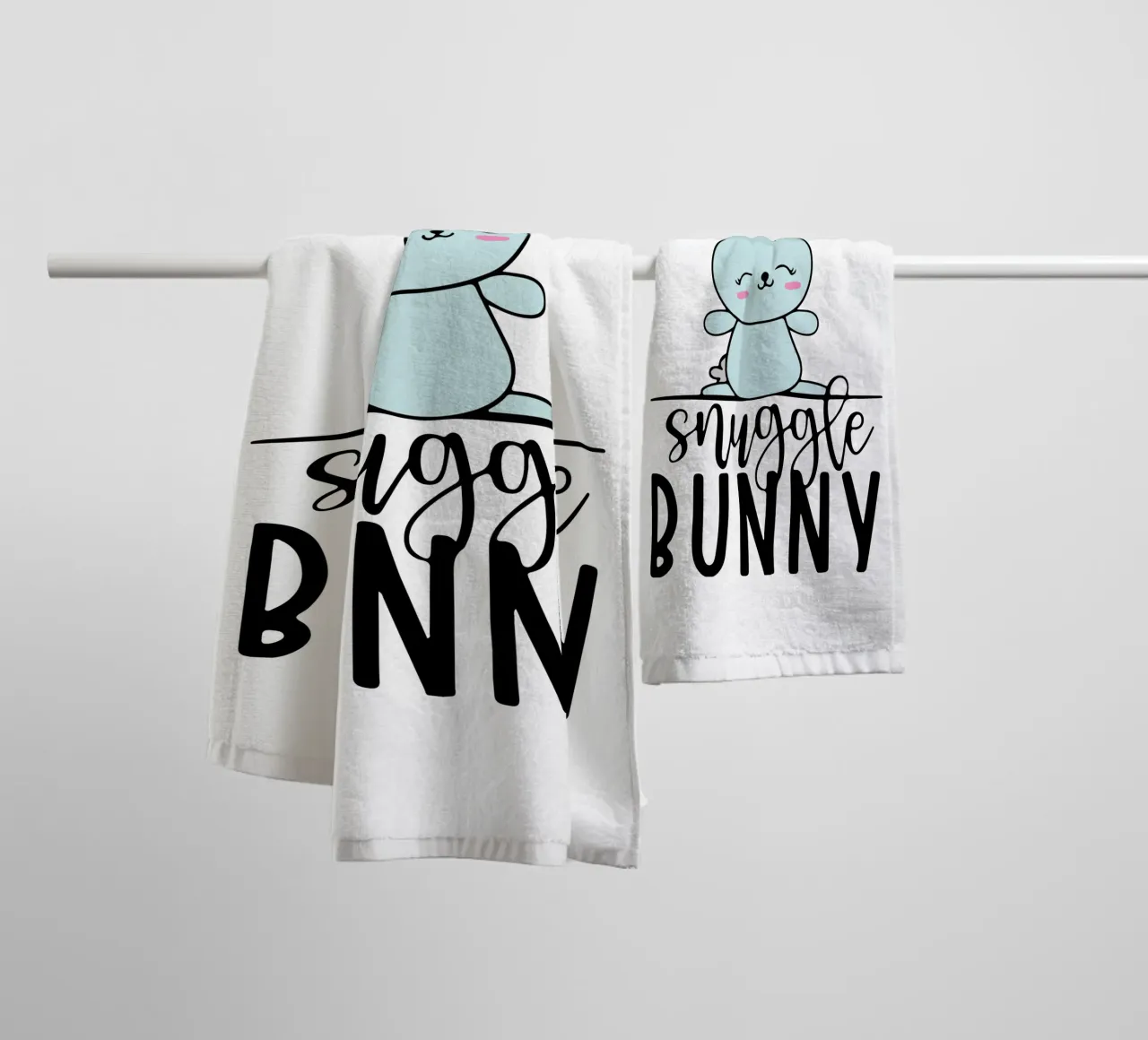 coniglietto snuggle art design asciugamano da bagno da ririedis