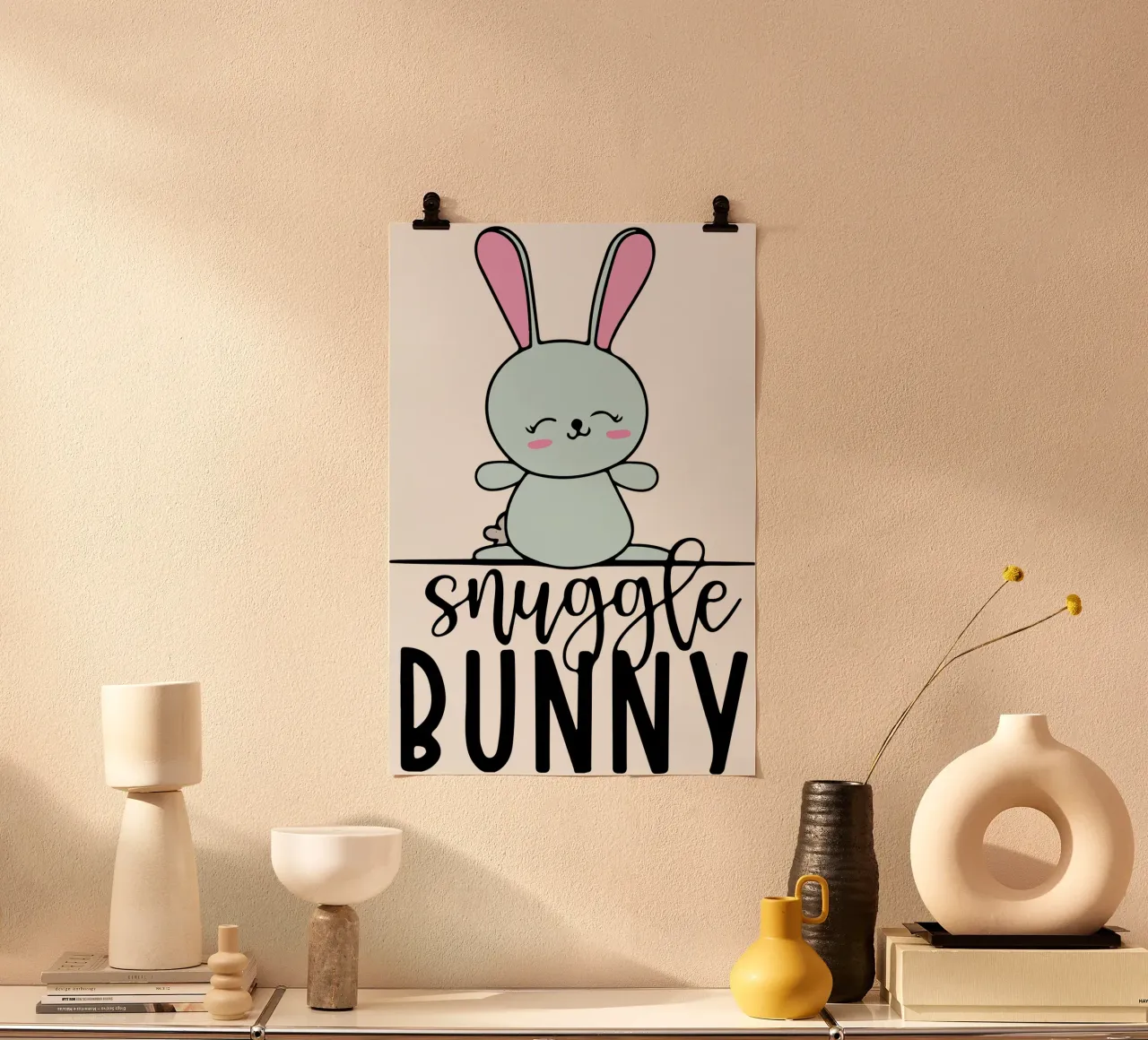 coniglietto snuggle art design poster da ririedis