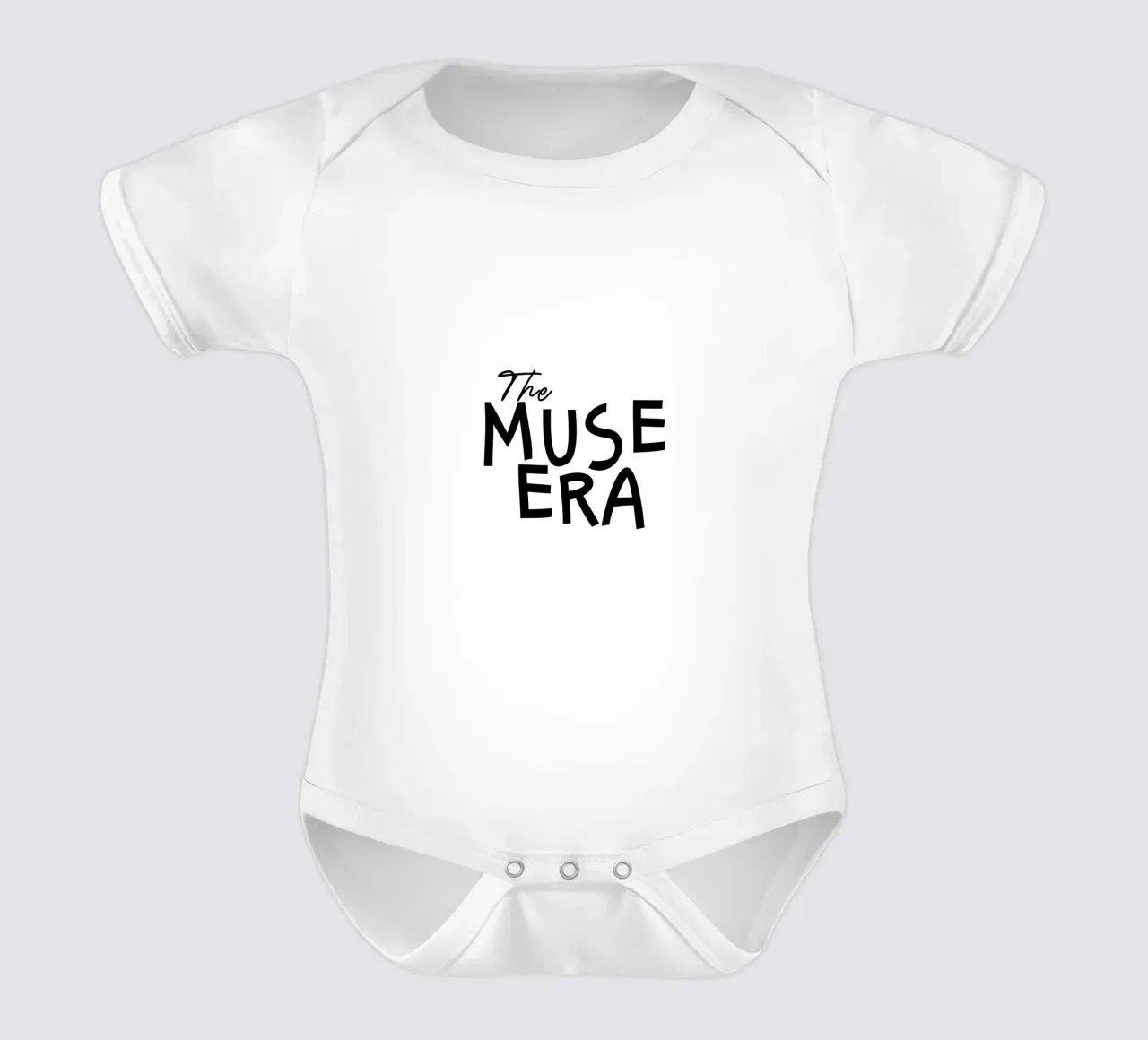 The Muse Era Typography short-sleeve baby romper by YV TYPOGRAPHY