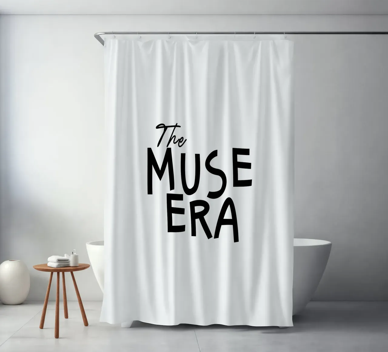 The Muse Era Typography shower curtain by YV TYPOGRAPHY