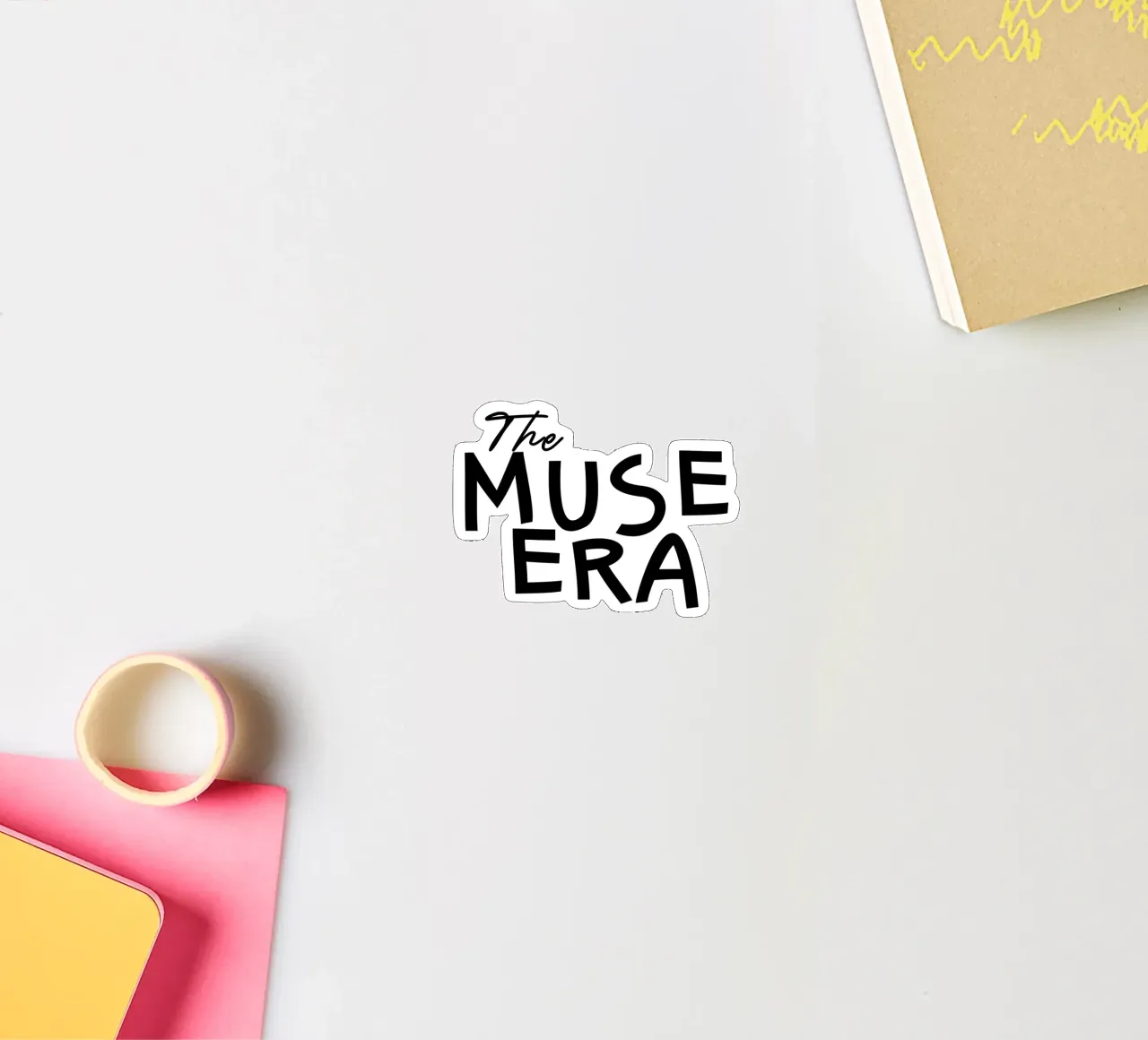 Het tijdperk van de muze Typografie sticker van YV TYPOGRAPHY