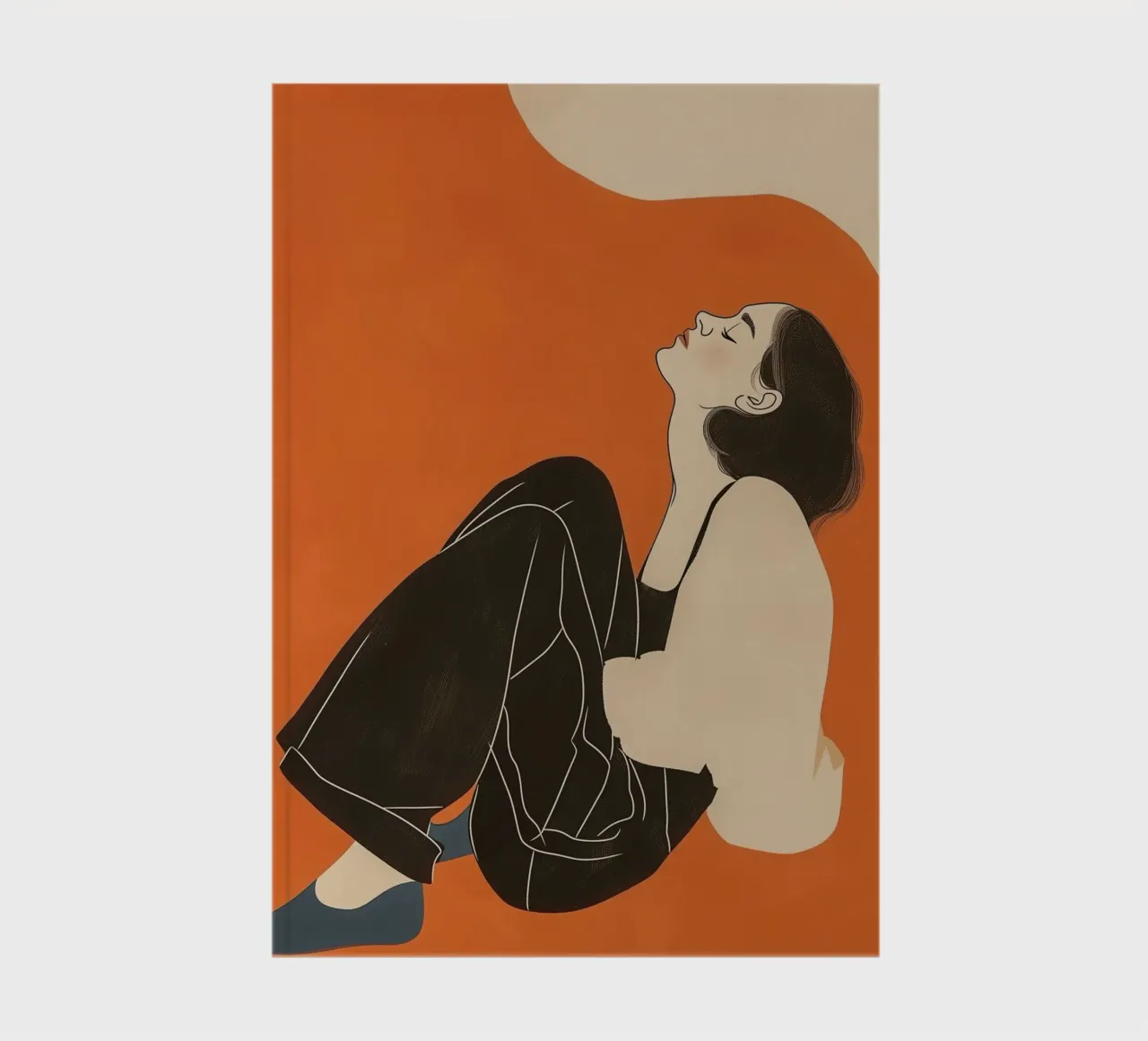 orange Calm Woman notebook by Carinaprint