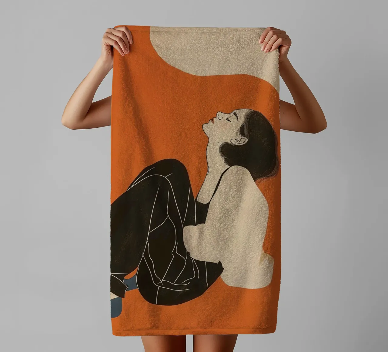 orange Calm Woman towel by Carinaprint