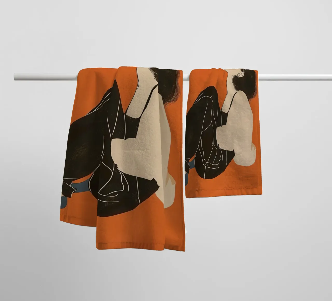 orange Calm Woman towel by Carinaprint