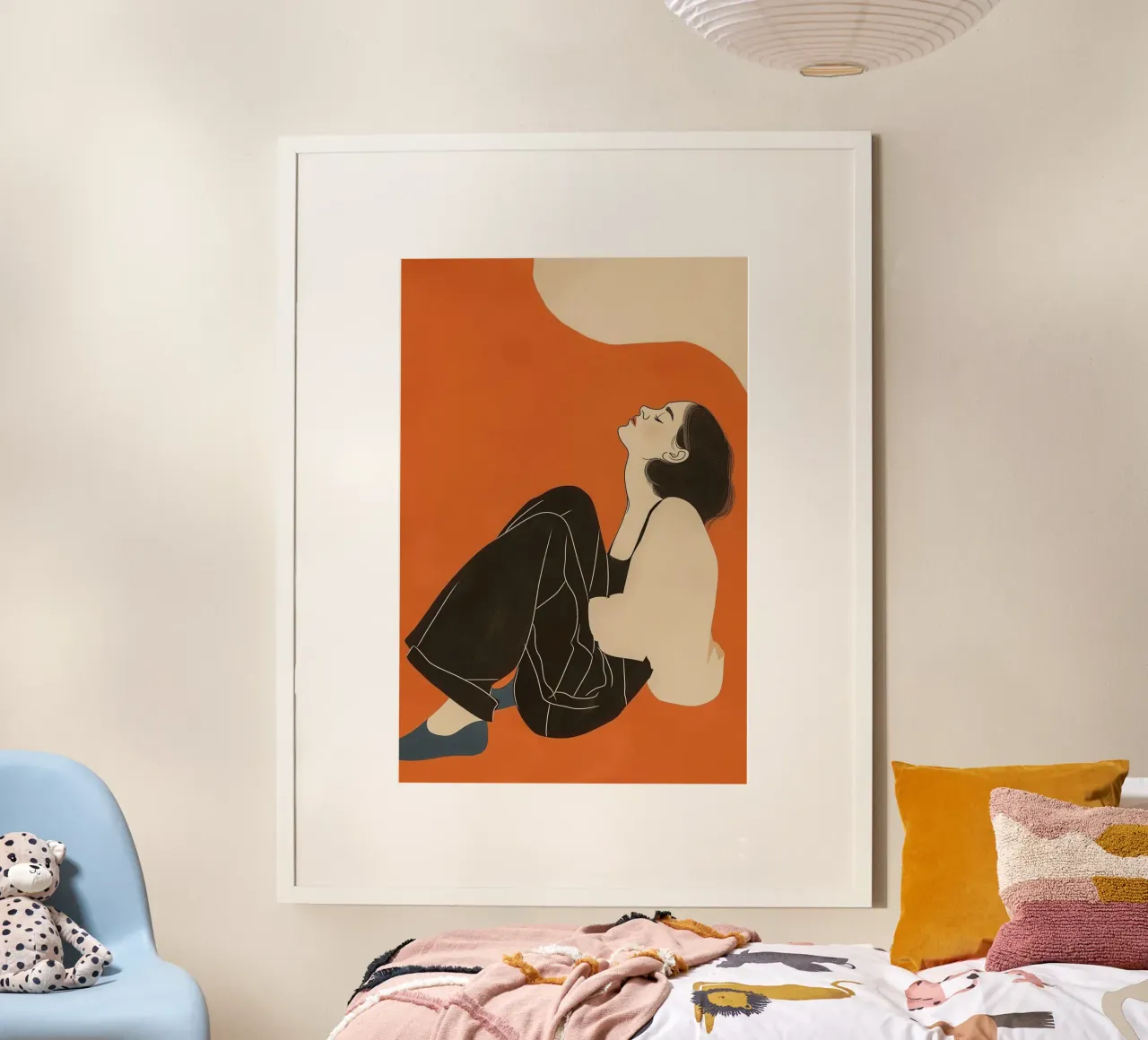arancione Donna calma poster con telaio in plastica da Carinaprint