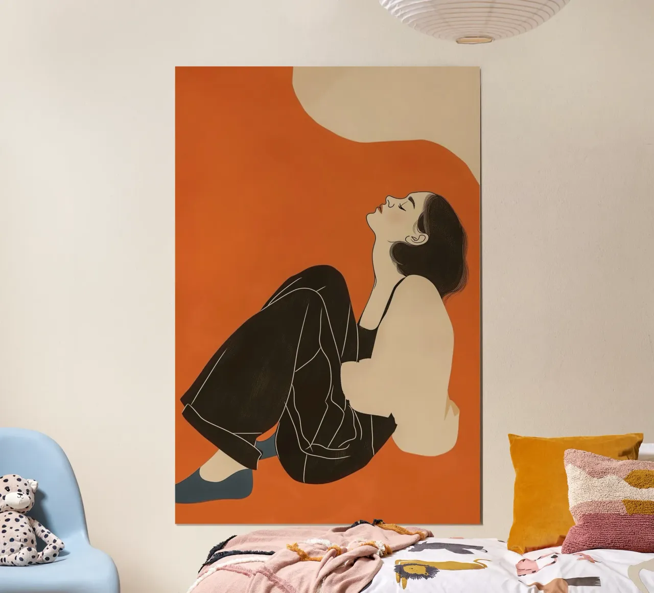 arancione Donna calma poster con telaio in plastica da Carinaprint