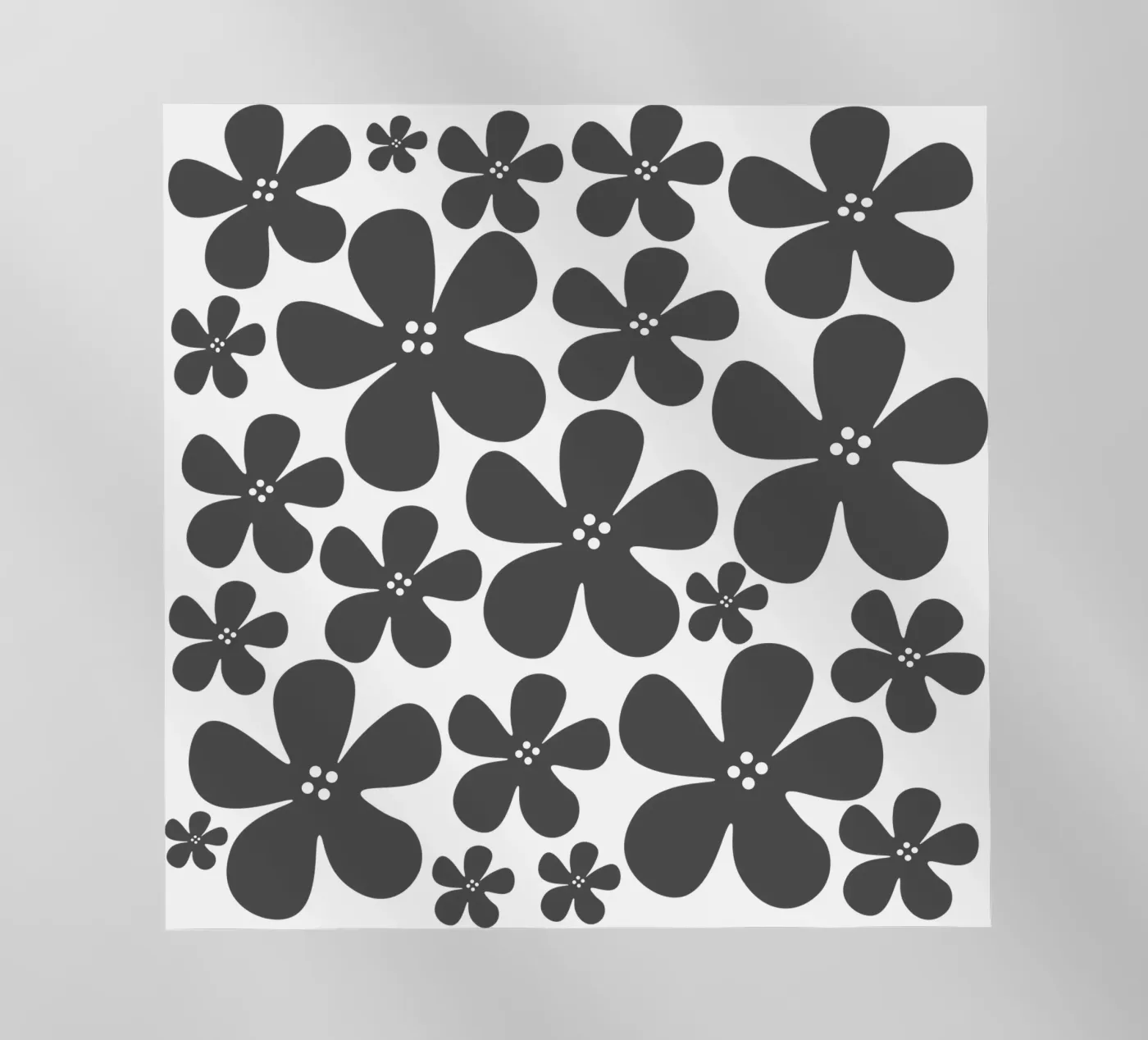 Grey flowers pattern pellicola backlit da baobabprintstore