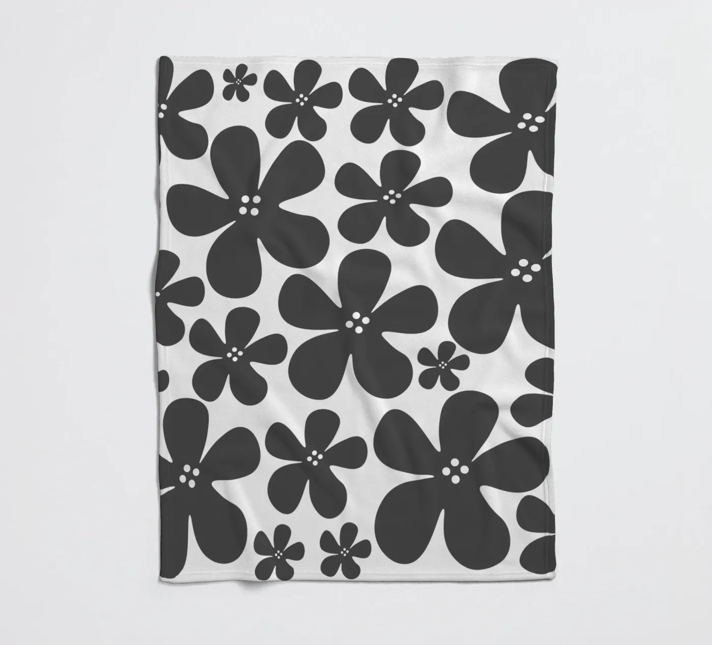Grey flowers pattern Fleecedecke von baobabprintstore