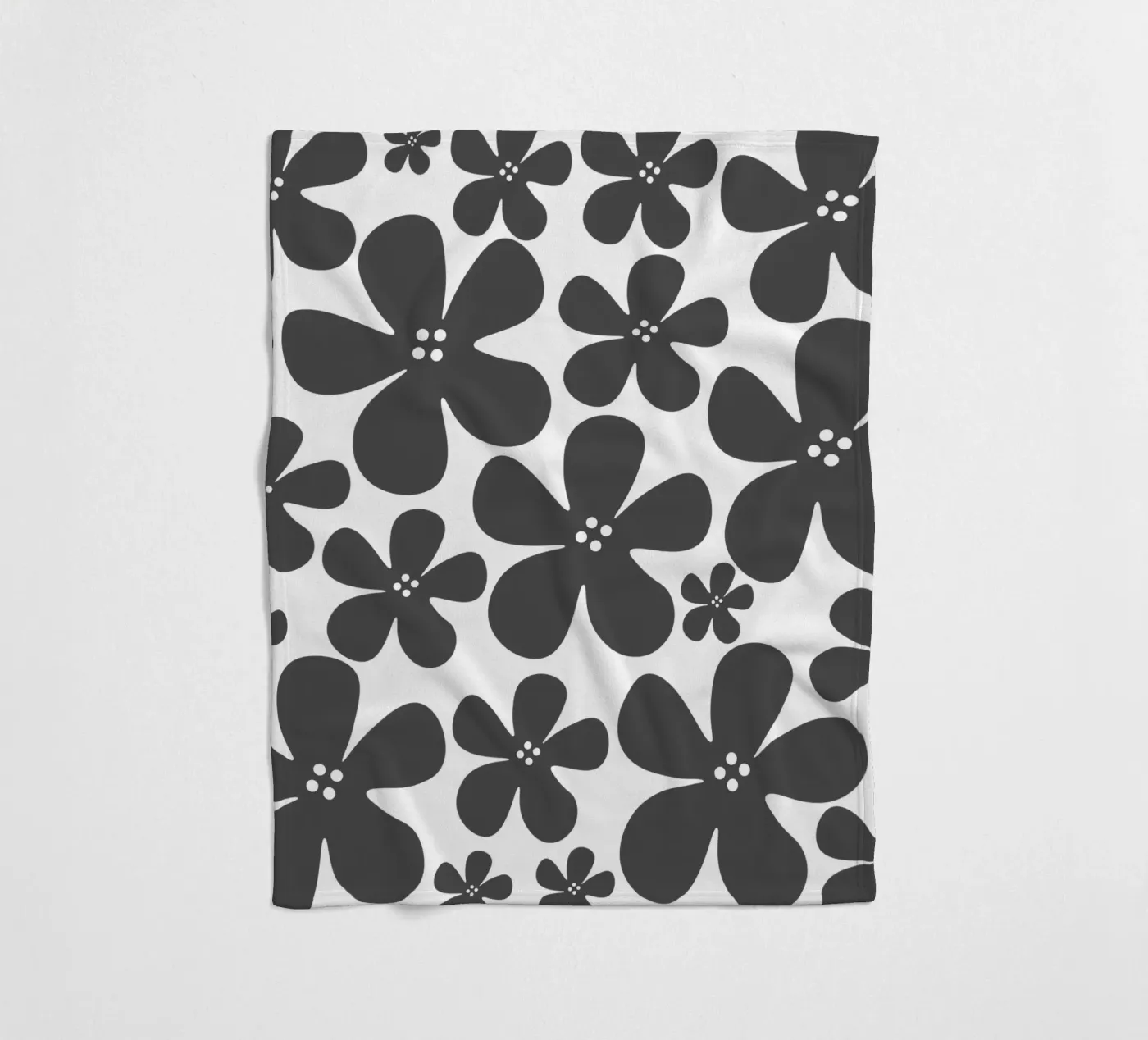 Grey flowers pattern Fleecedecke von baobabprintstore