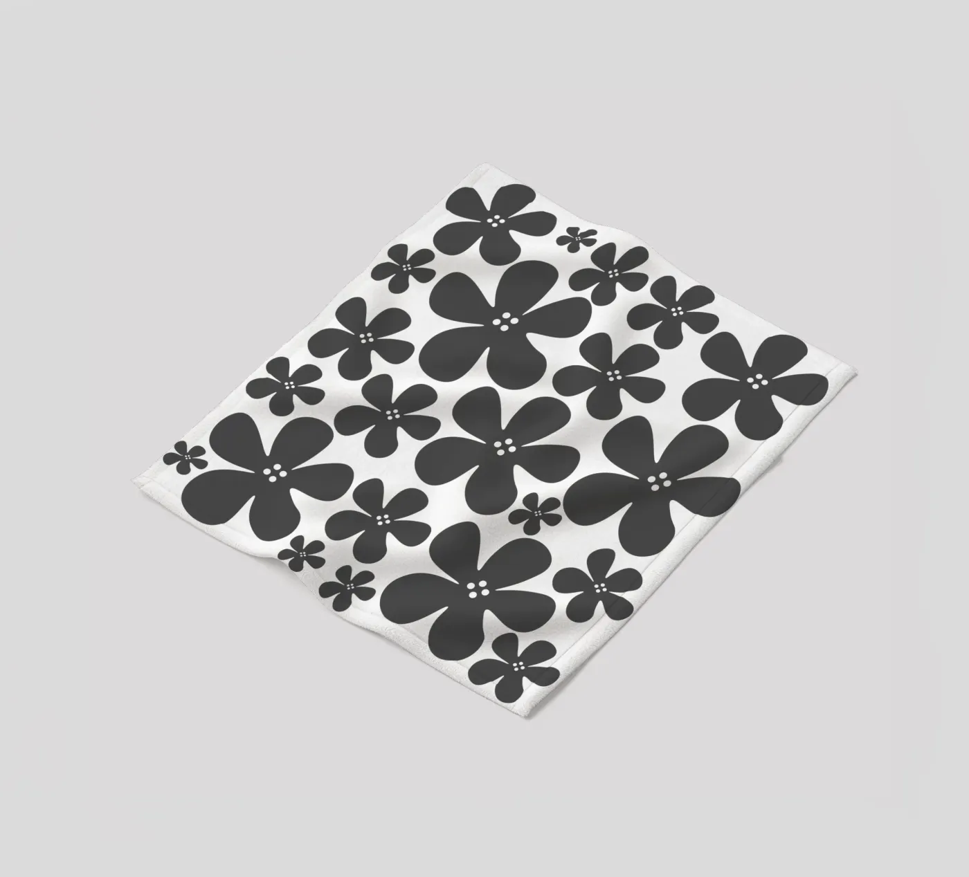 Grey flowers pattern Fleecedecke von baobabprintstore
