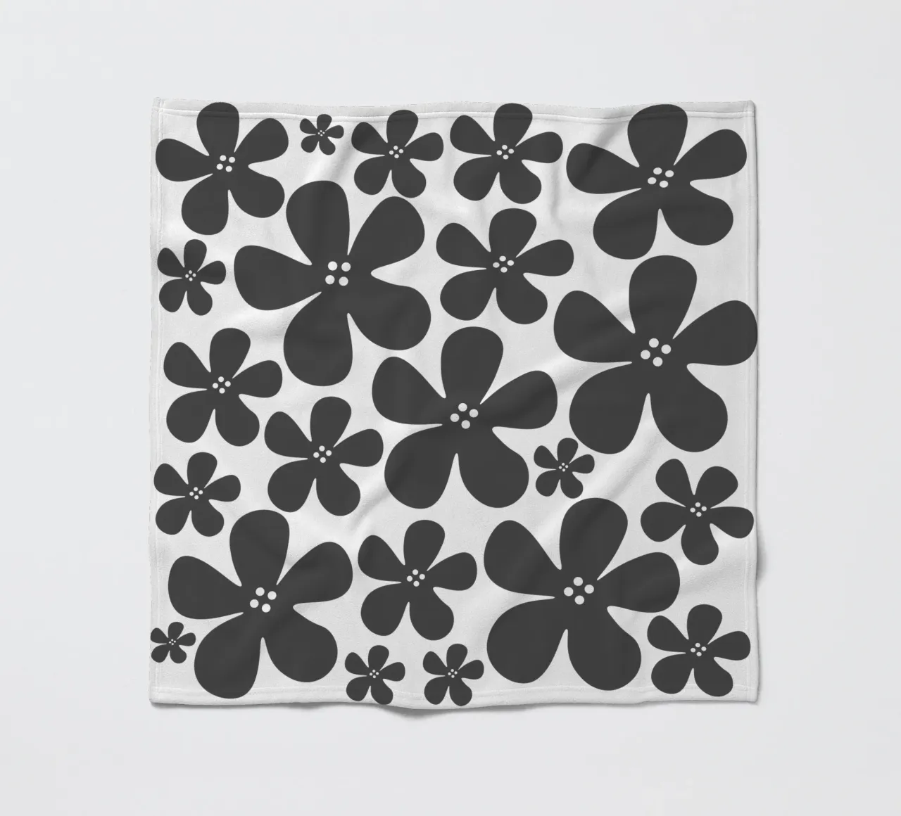 Grey flowers pattern coperta in pile da baobabprintstore