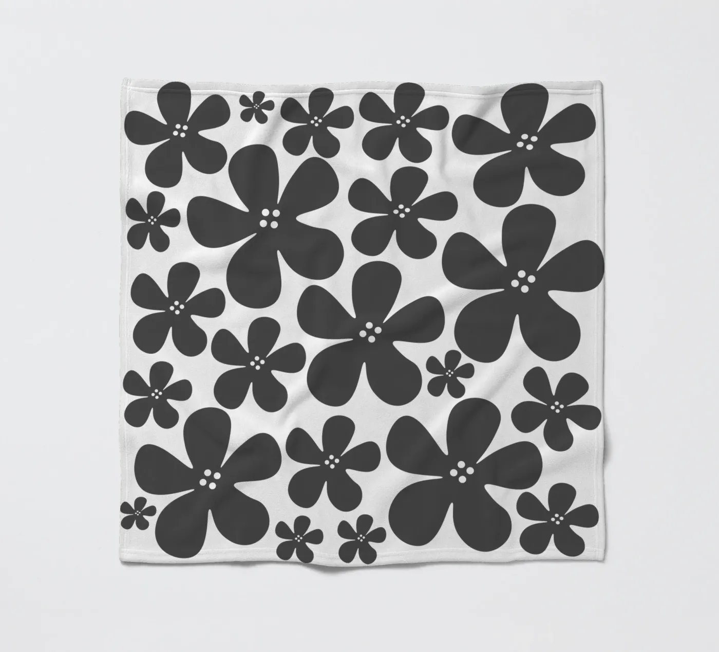 Grey flowers pattern Fleecedecke von baobabprintstore