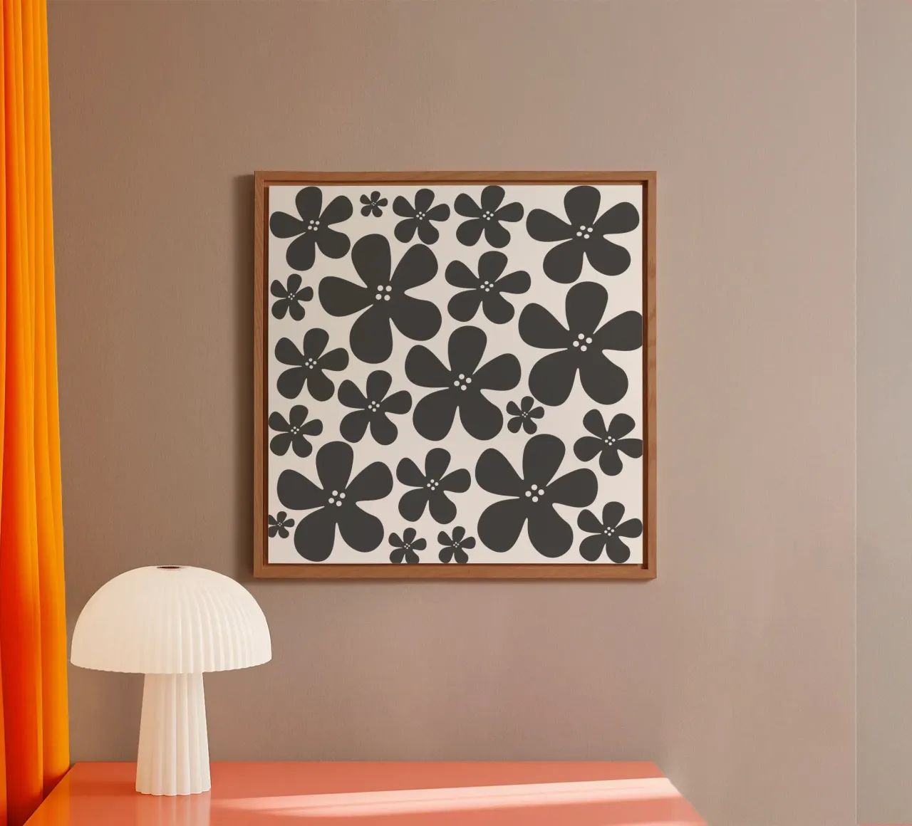 Grey flowers pattern forex plate by baobabprintstore