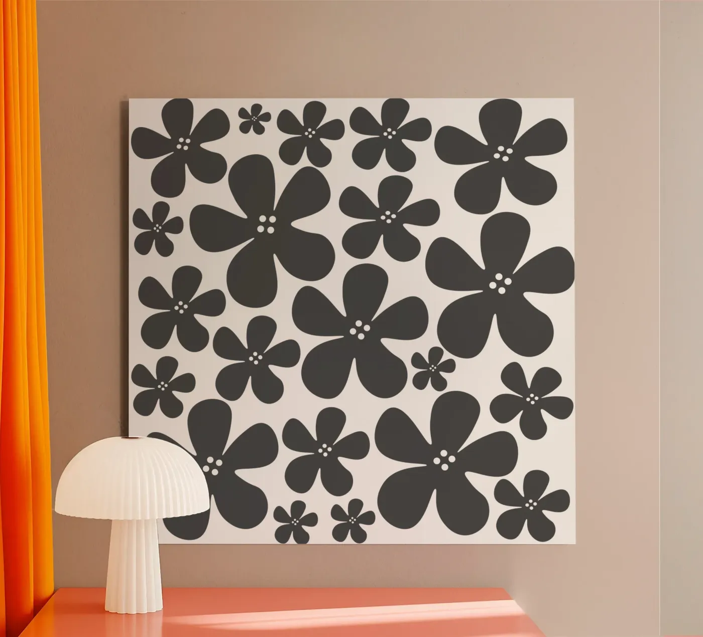 Grey flowers pattern forex plate by baobabprintstore