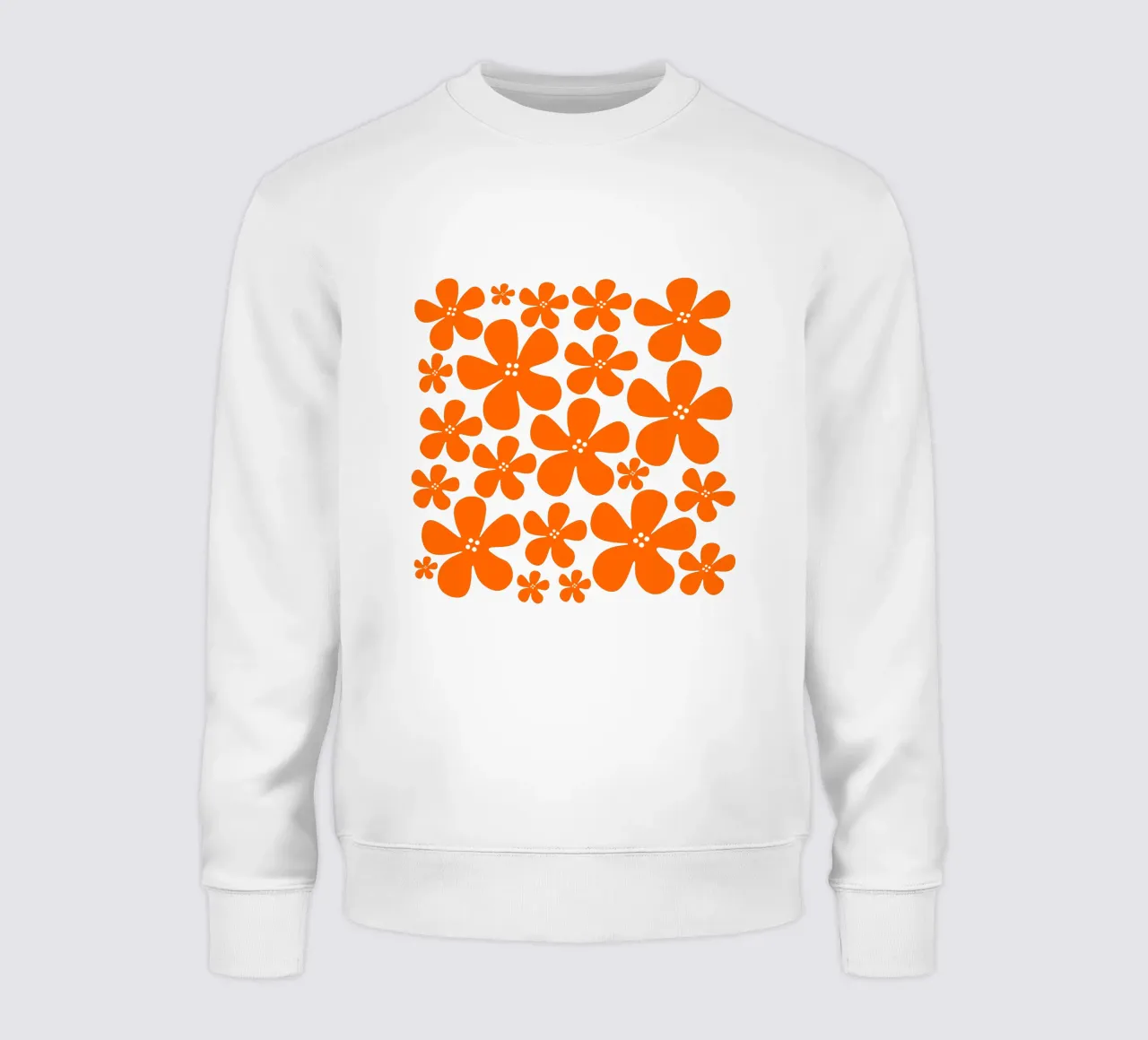 Orange flowers pattern felpa da baobabprintstore