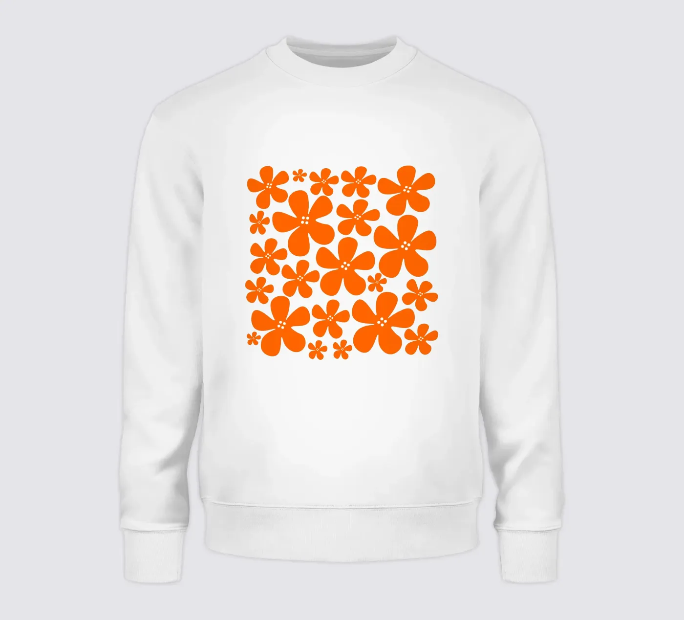 Orange flowers pattern felpa da baobabprintstore