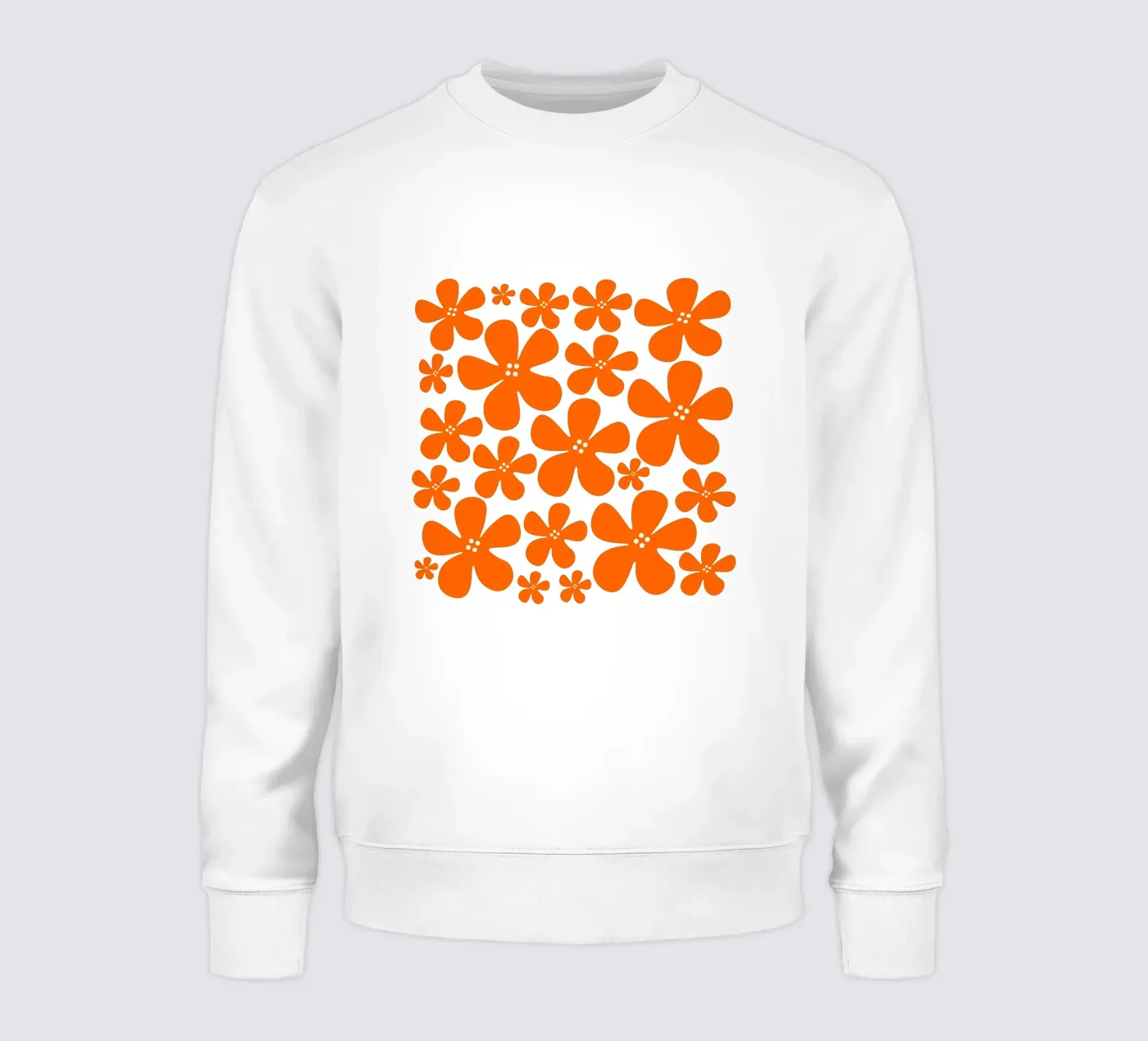 Orange flowers pattern felpa da baobabprintstore