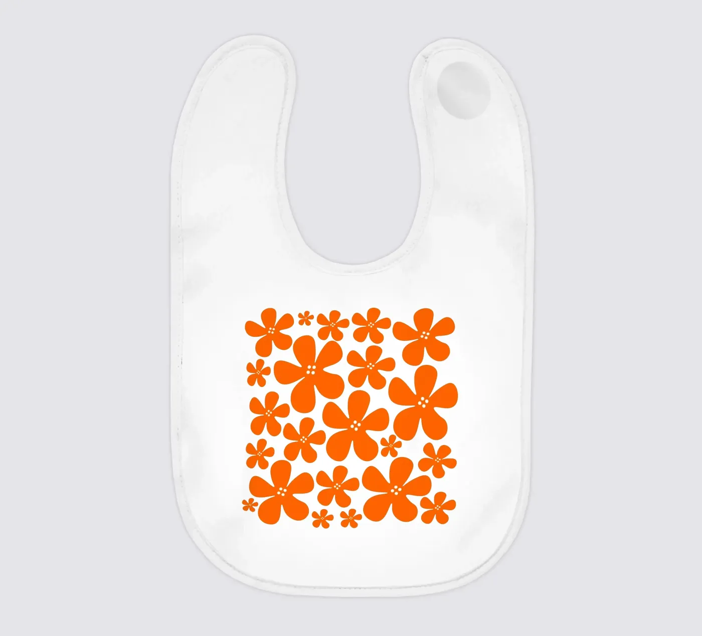 Orange flowers pattern Babylätzchen von baobabprintstore
