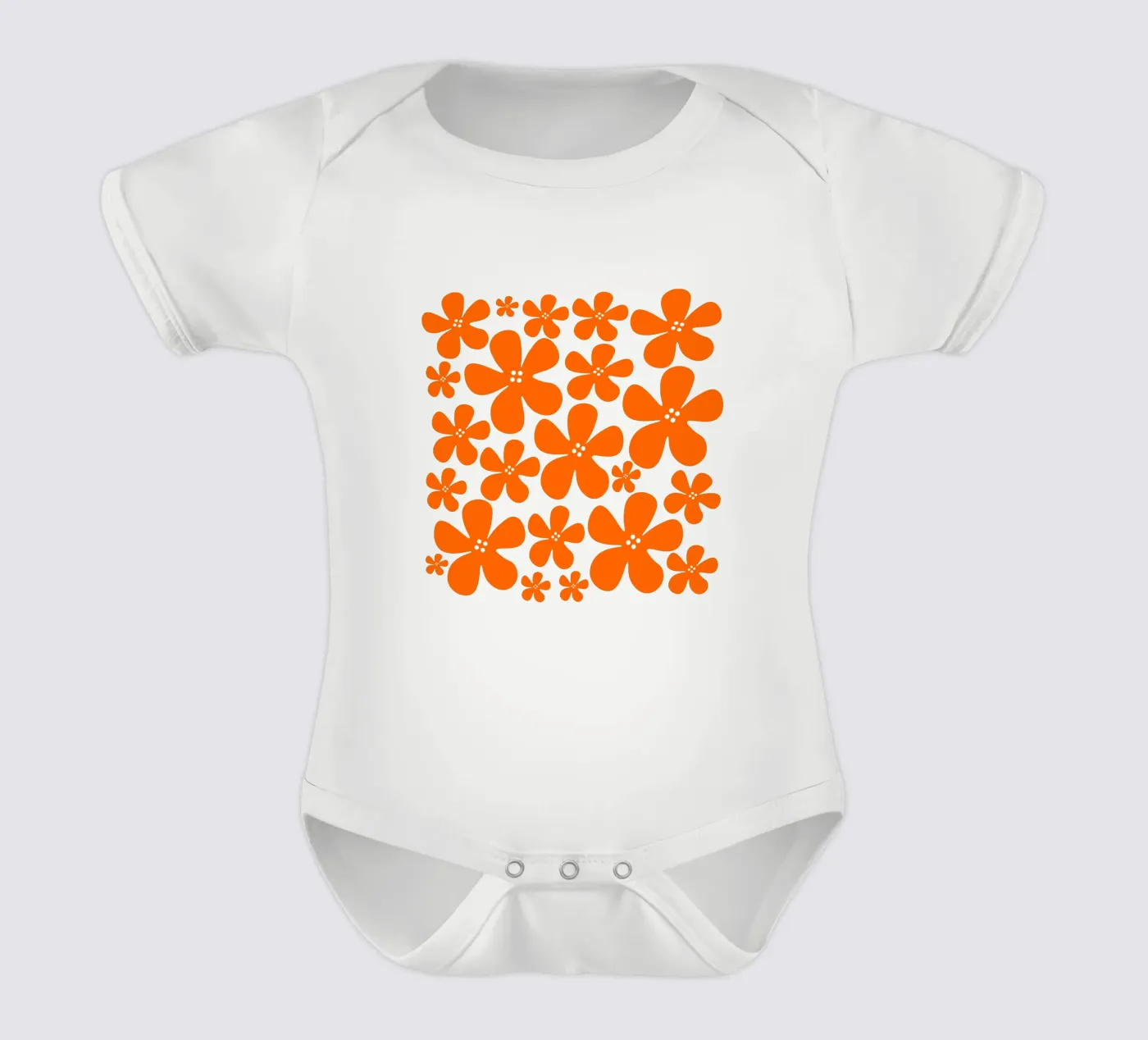 Orange flowers pattern body bébé de baobabprintstore