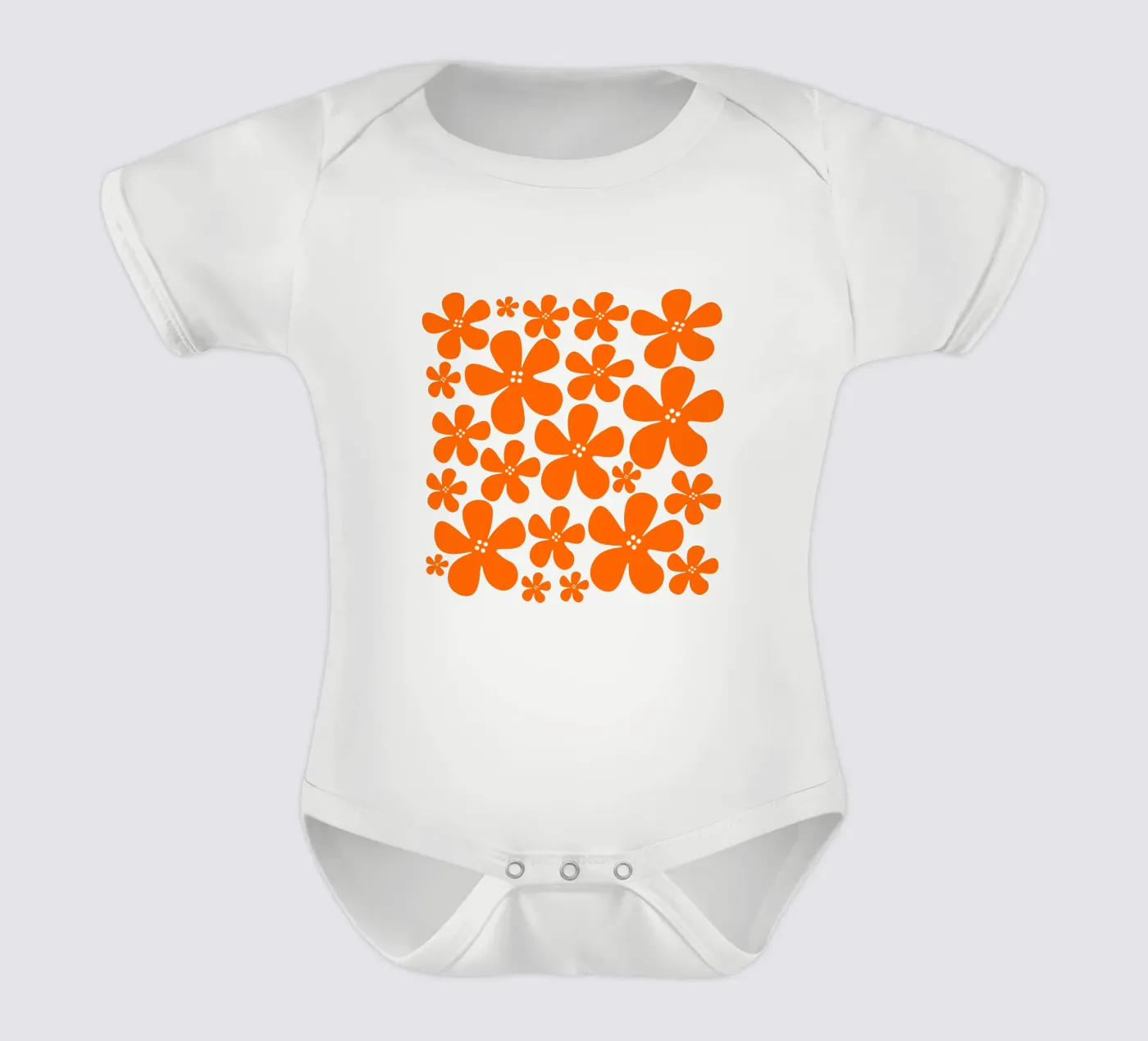 Orange flowers pattern body bébé de baobabprintstore