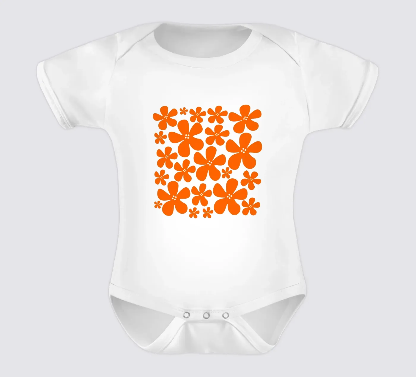 Orange flowers pattern body bébé de baobabprintstore