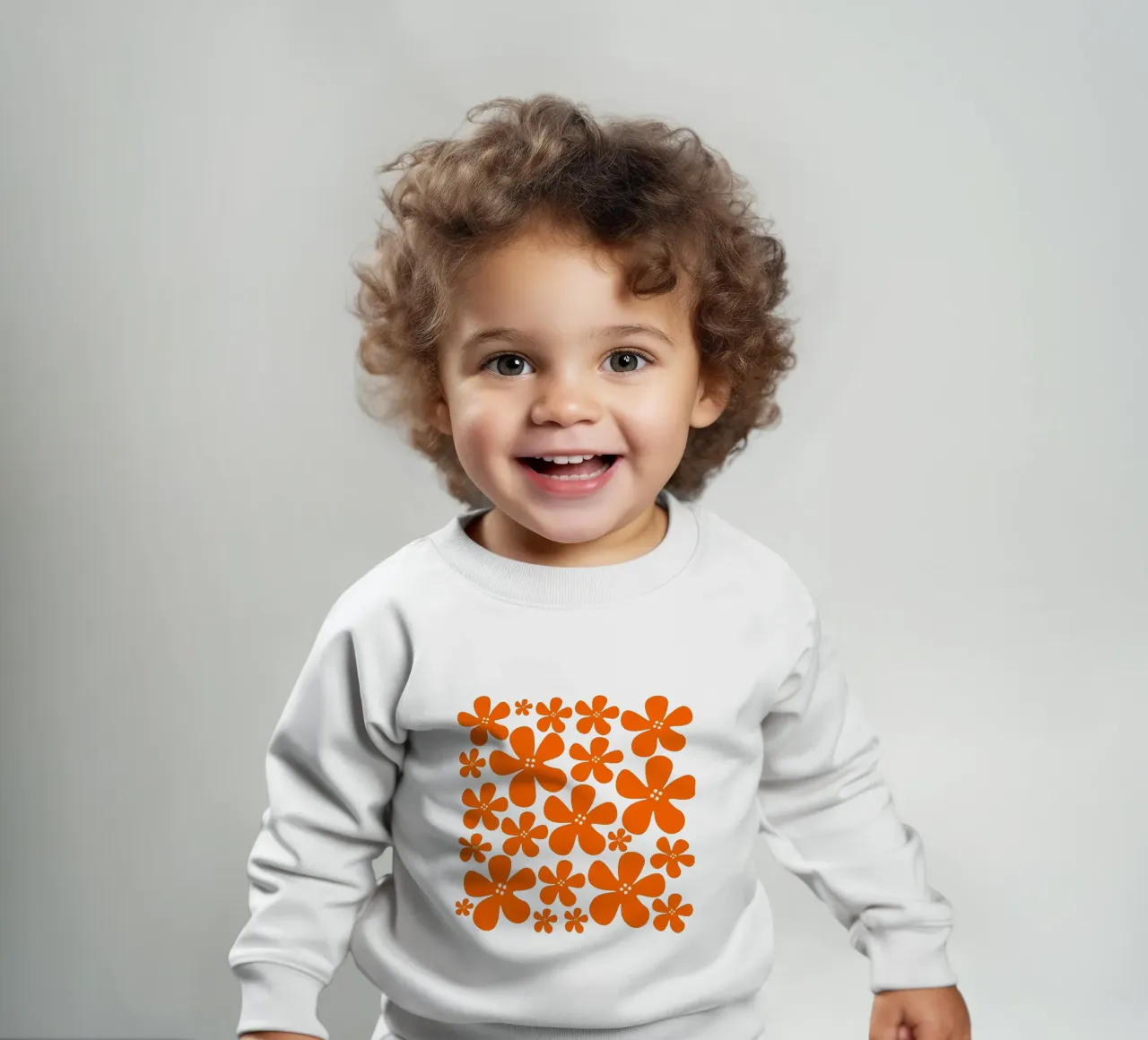 Orange flowers pattern felpa neonato da baobabprintstore