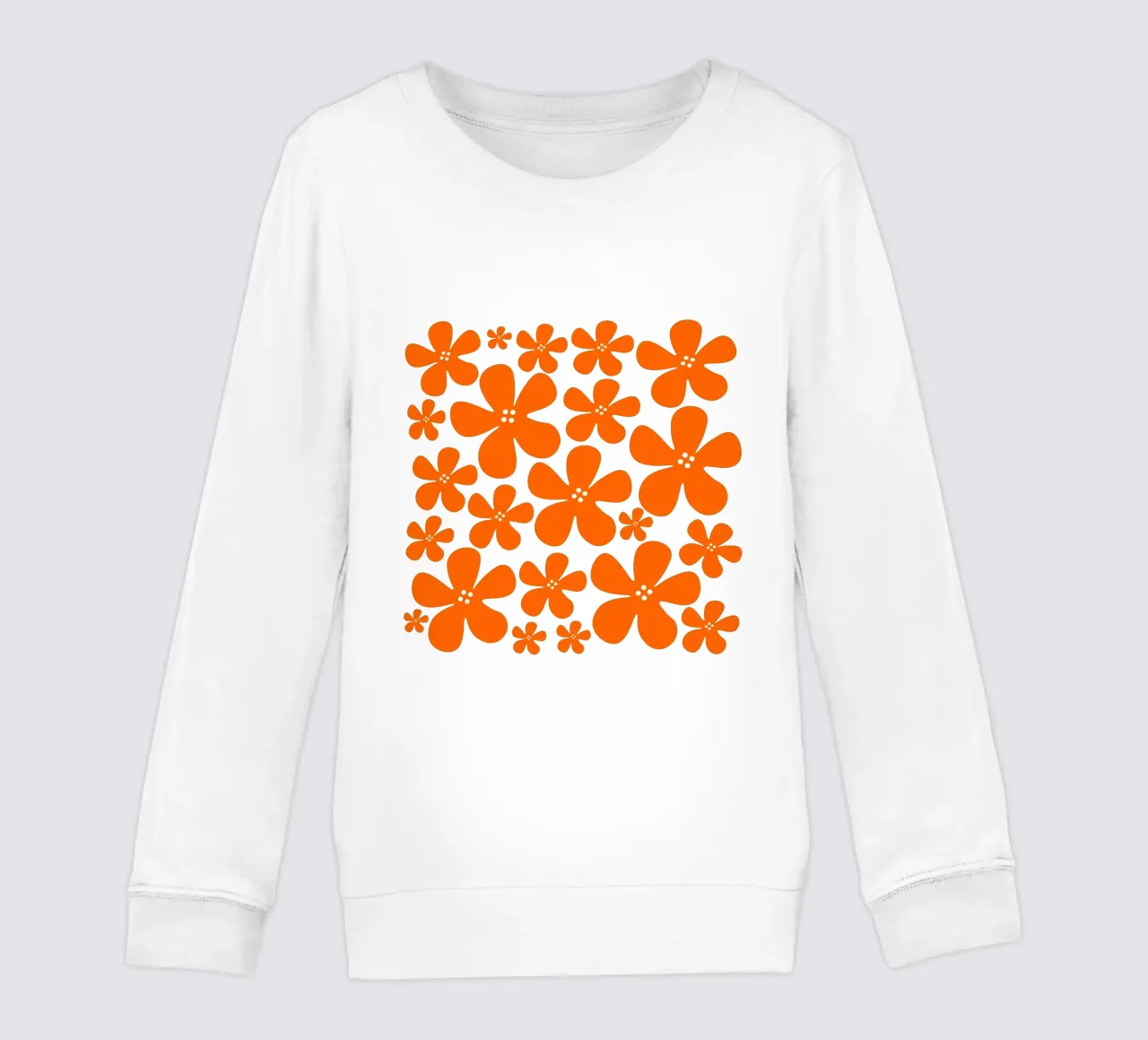 Orange flowers pattern felpa bambino da baobabprintstore