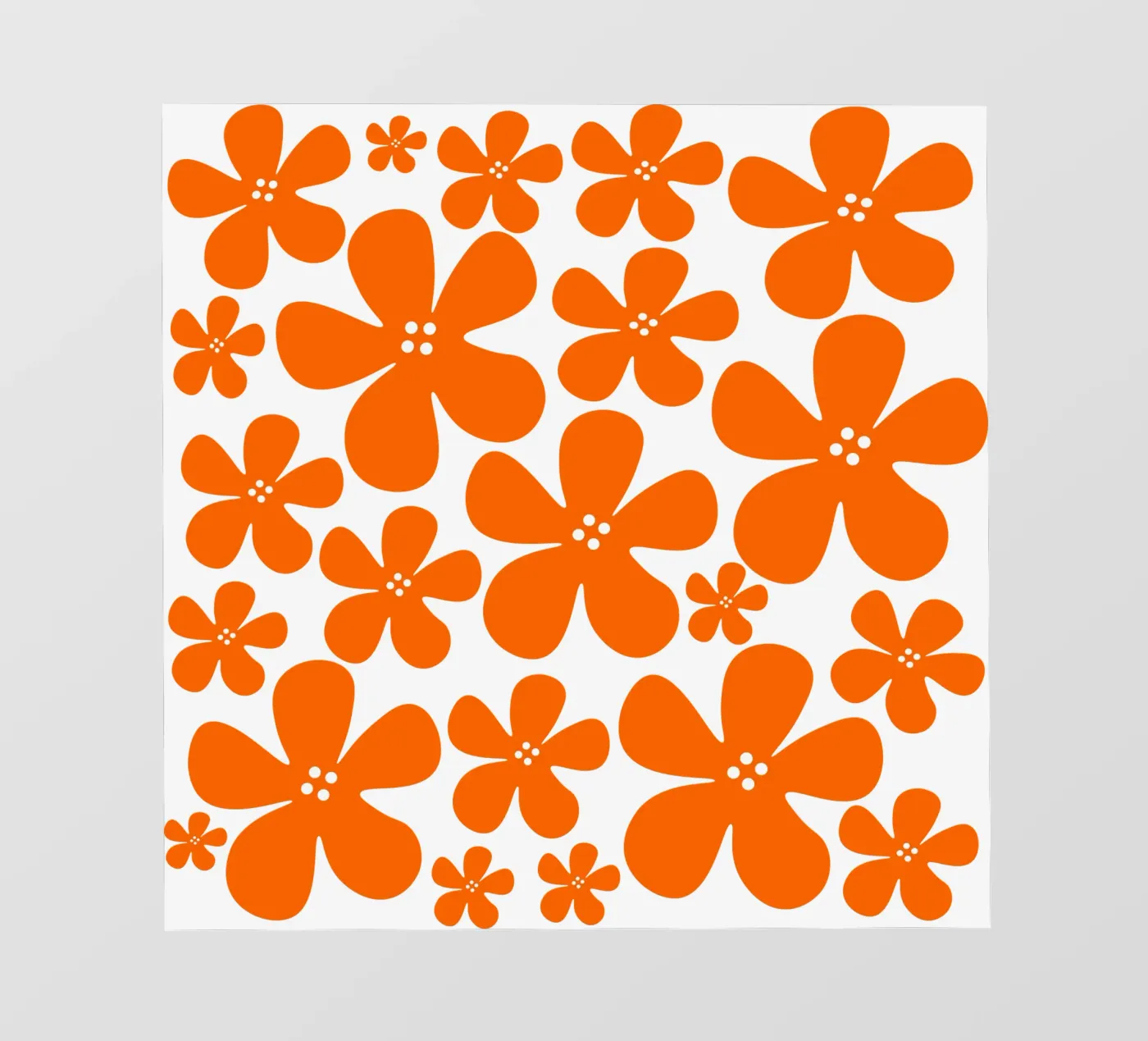 Orange flowers pattern pellicola backlit da baobabprintstore