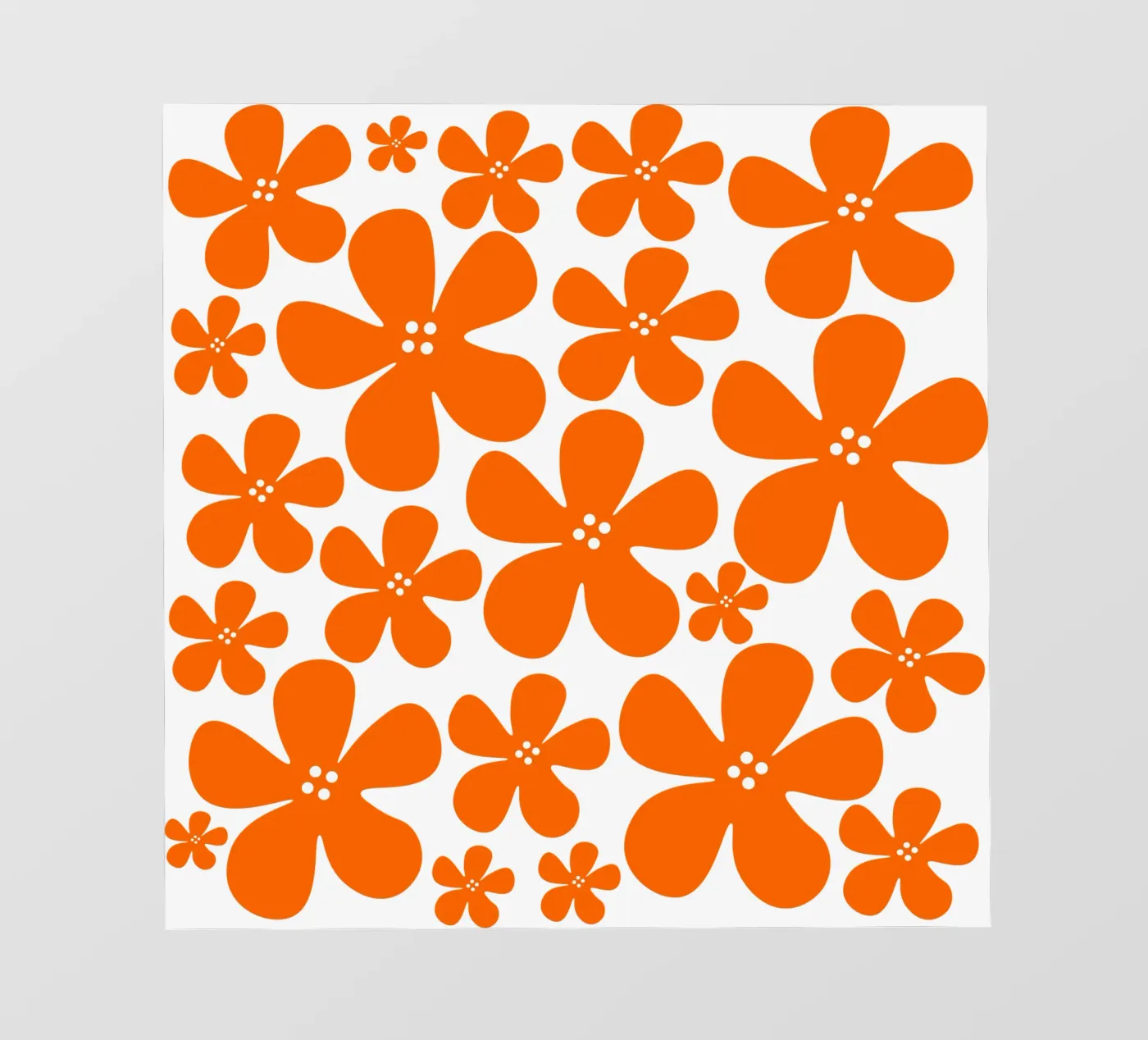 Orange flowers pattern fotobehang van baobabprintstore