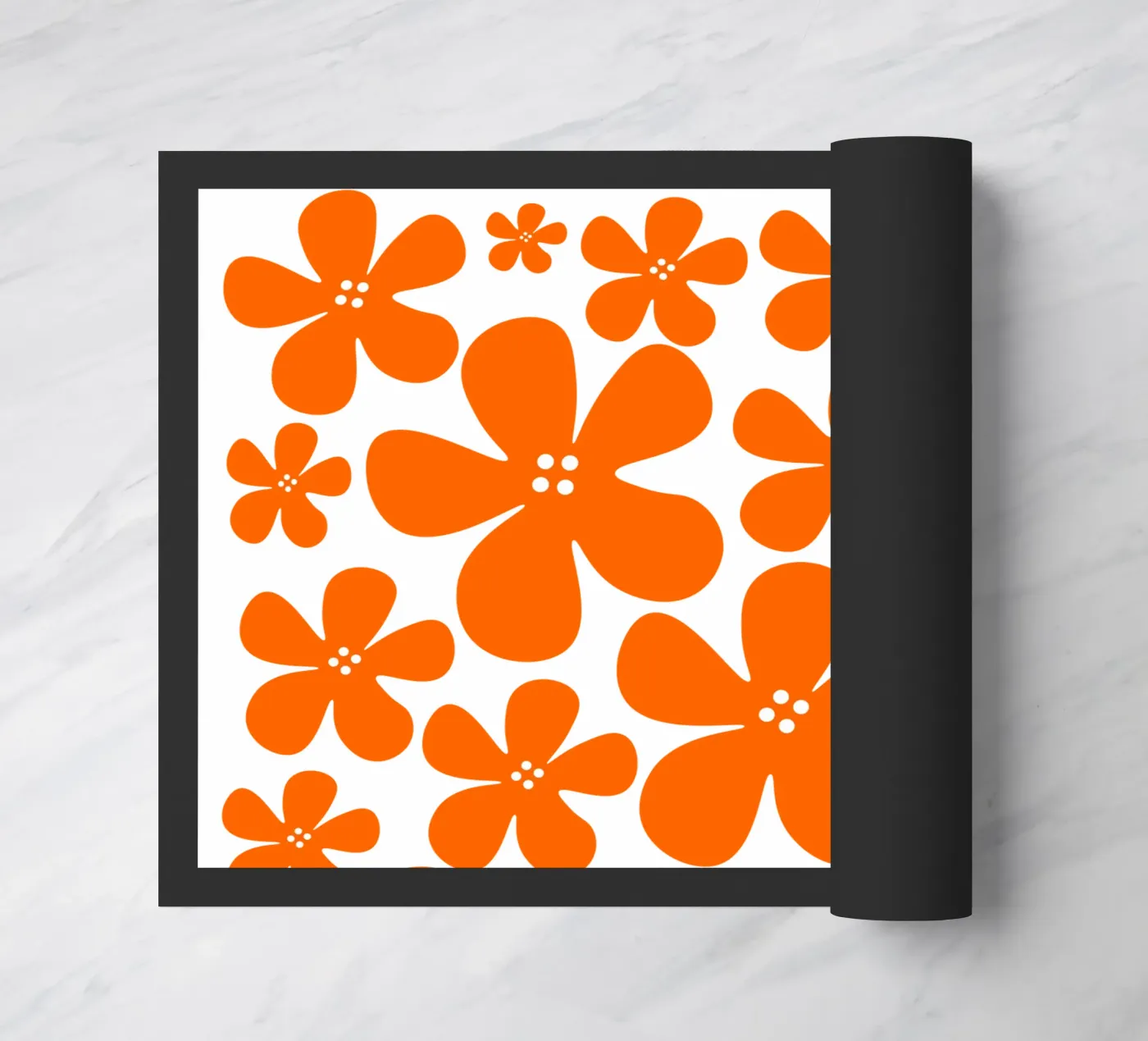 Orange flowers pattern zerbino da baobabprintstore