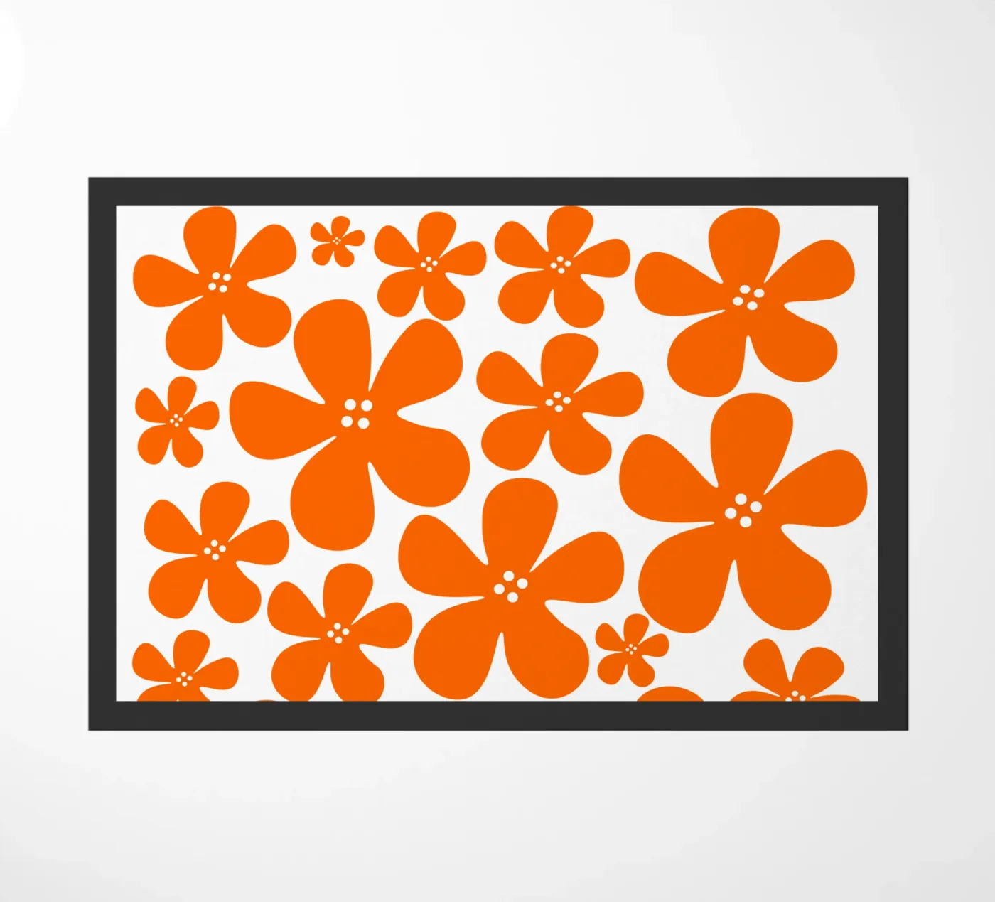 Orange flowers pattern zerbino da baobabprintstore