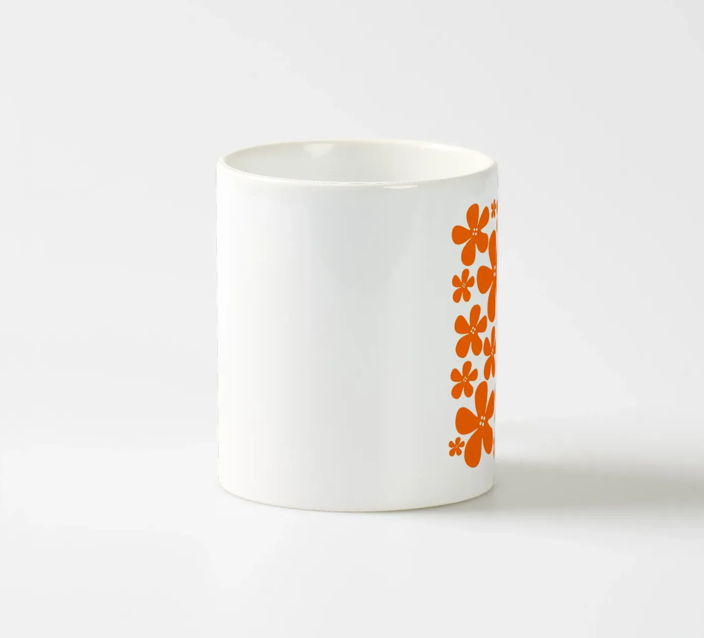 Orange flowers pattern ceramic mug by baobabprintstore