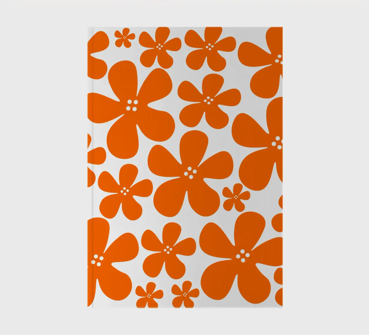 Orange flowers pattern notebook by baobabprintstore