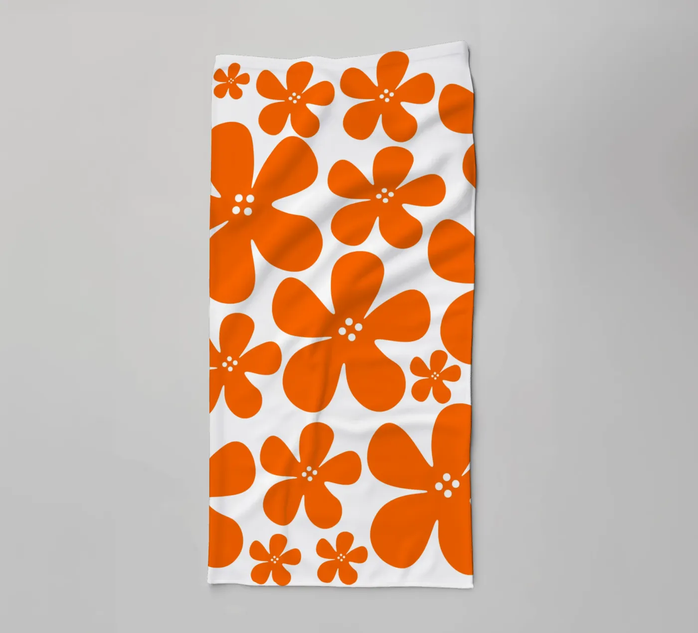 Orange flowers pattern towel by baobabprintstore
