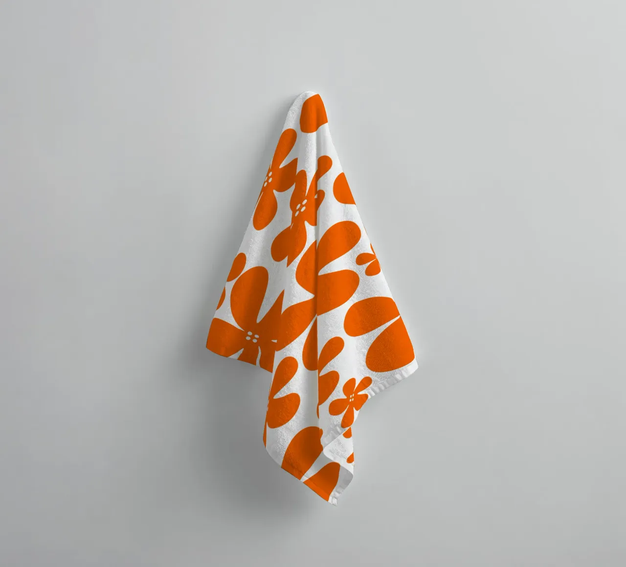 Orange flowers pattern asciugamano da bagno da baobabprintstore