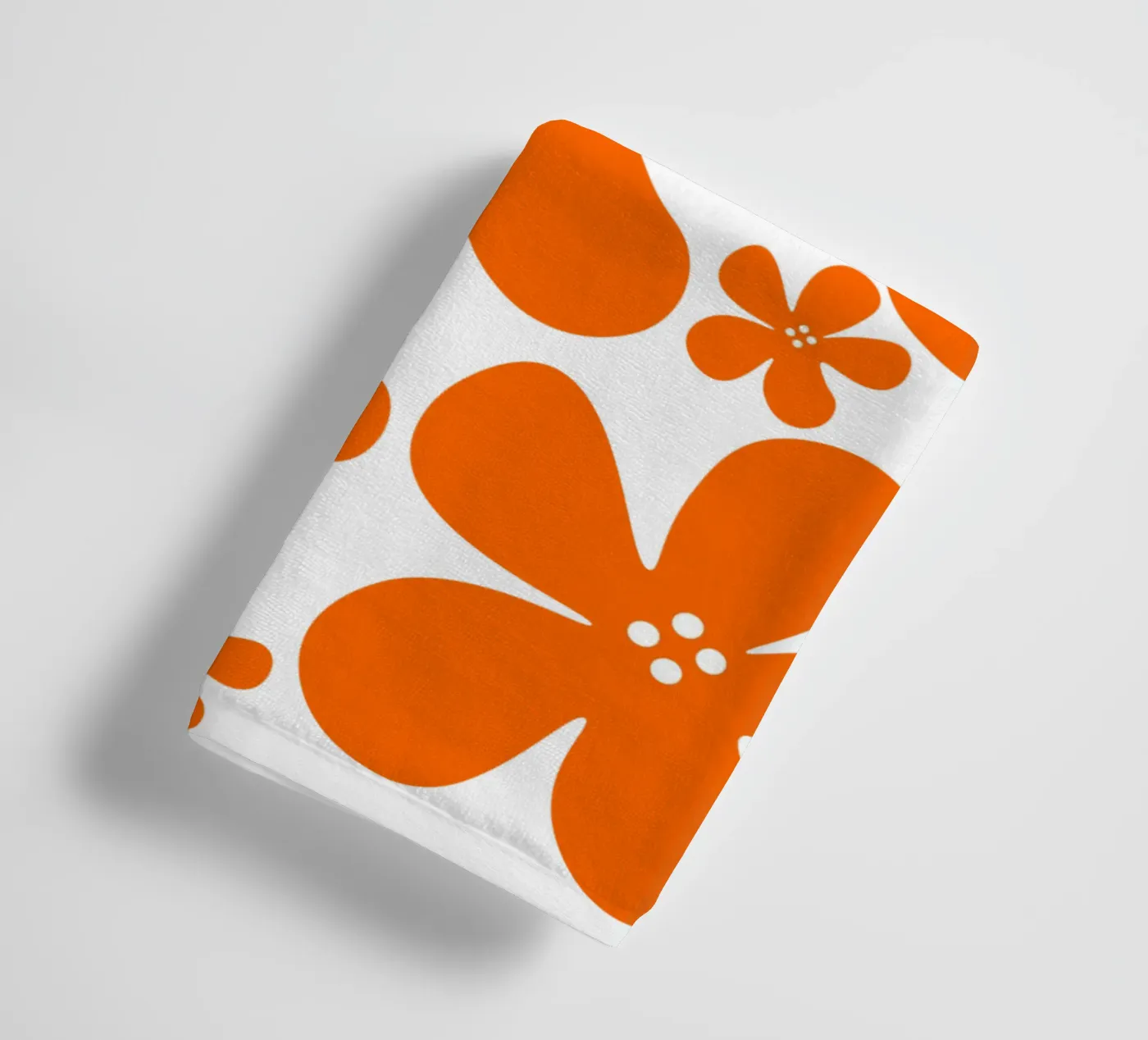 Orange flowers pattern towel by baobabprintstore