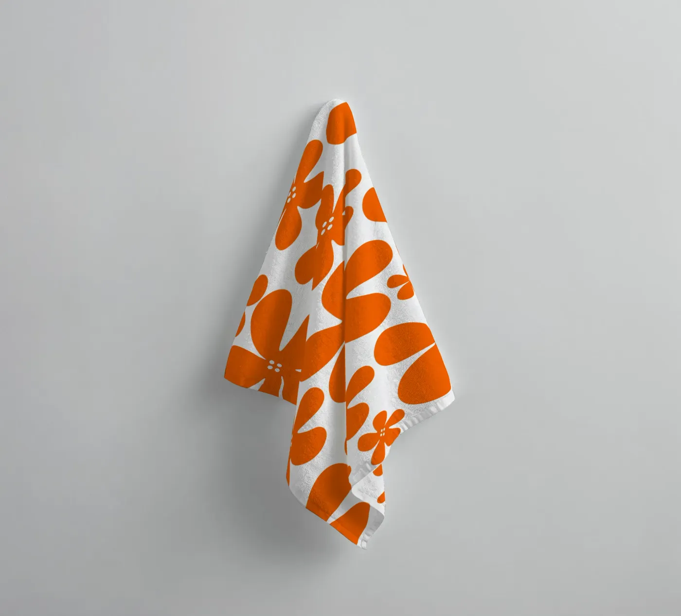 Orange flowers pattern towel by baobabprintstore