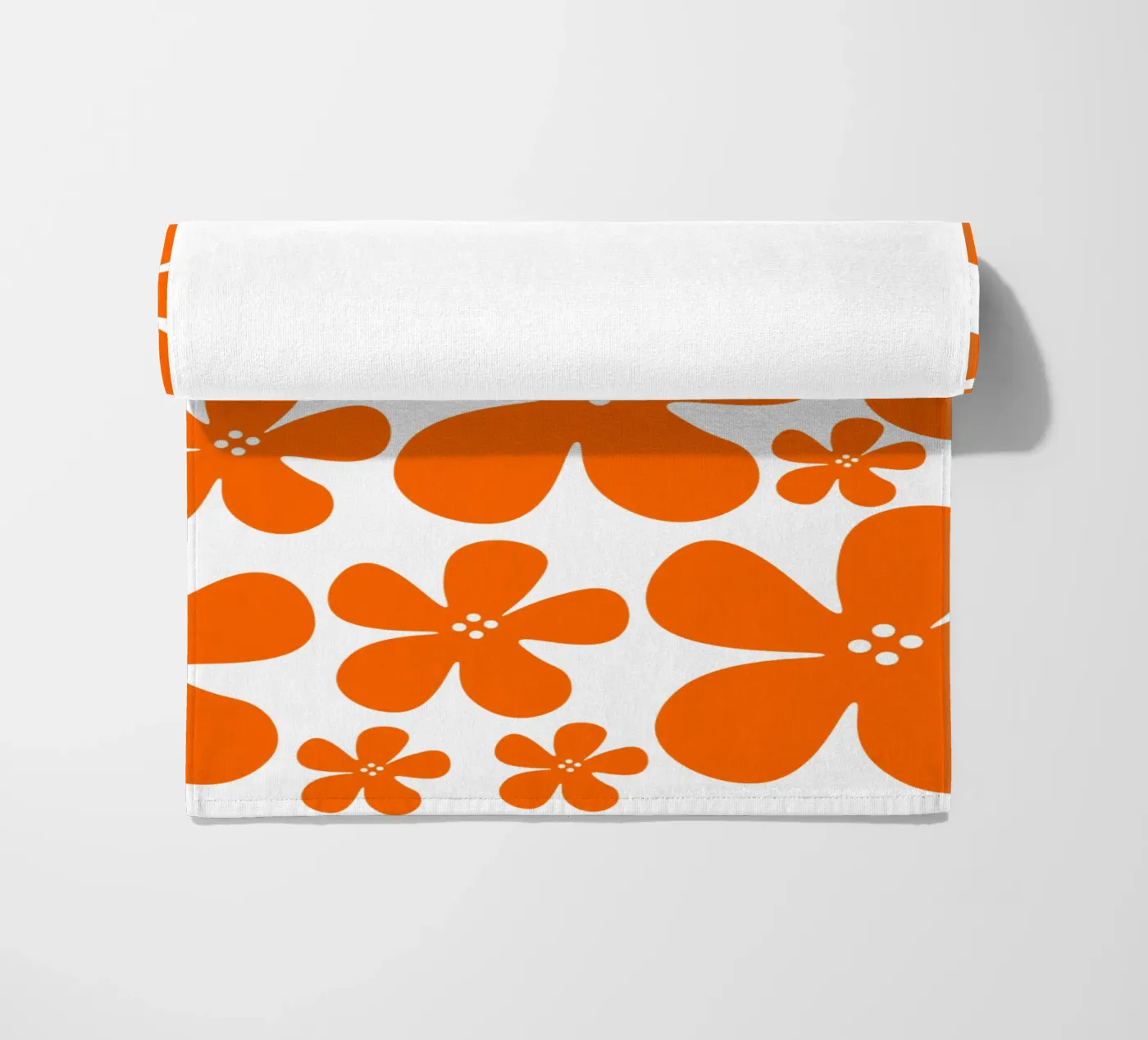 Orange flowers pattern telo mare da baobabprintstore