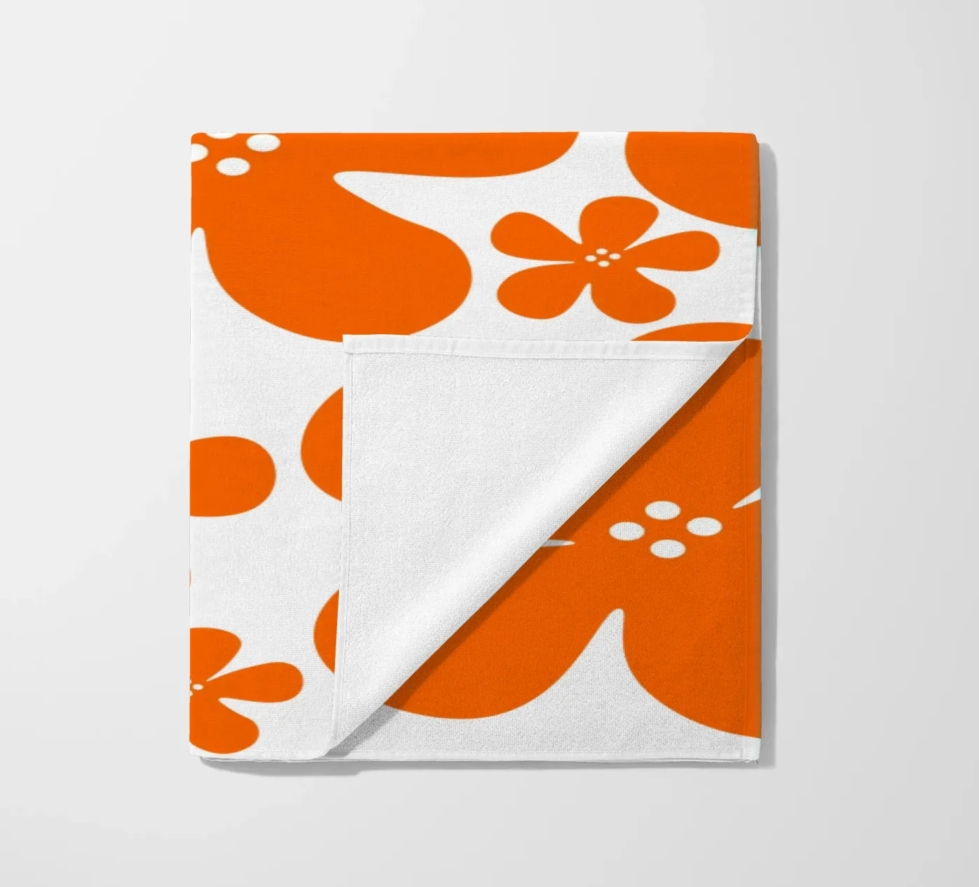 Orange flowers pattern telo mare da baobabprintstore