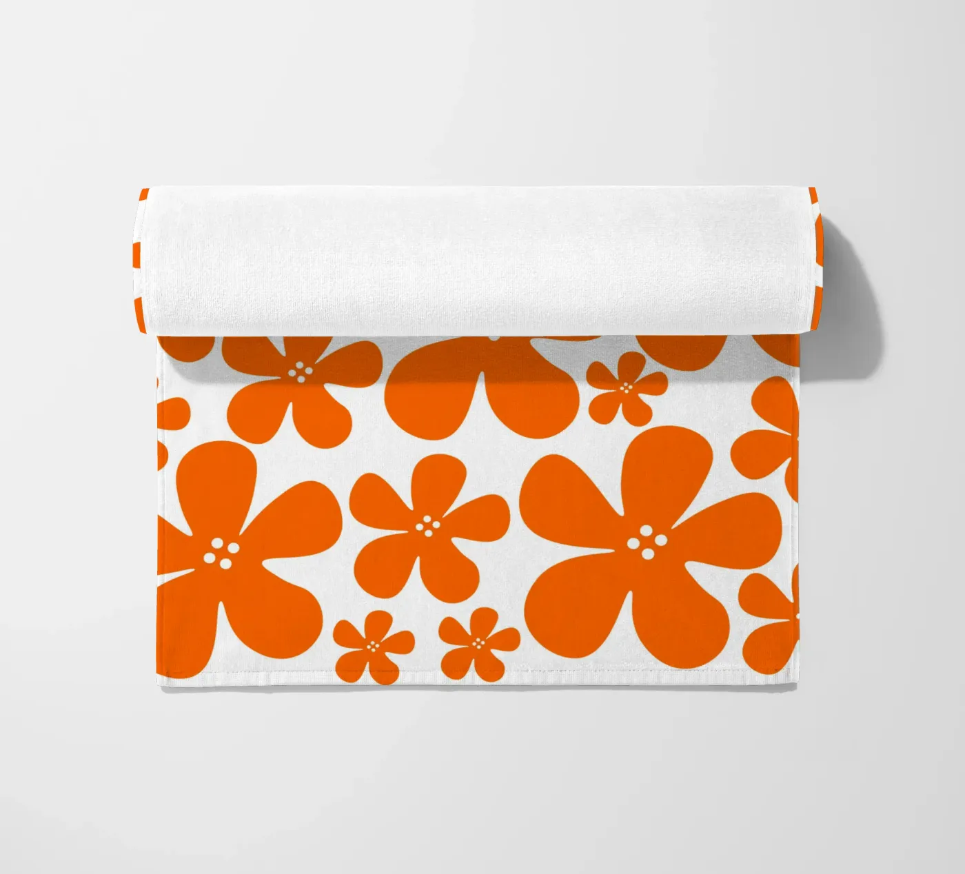Orange flowers pattern telo mare da baobabprintstore