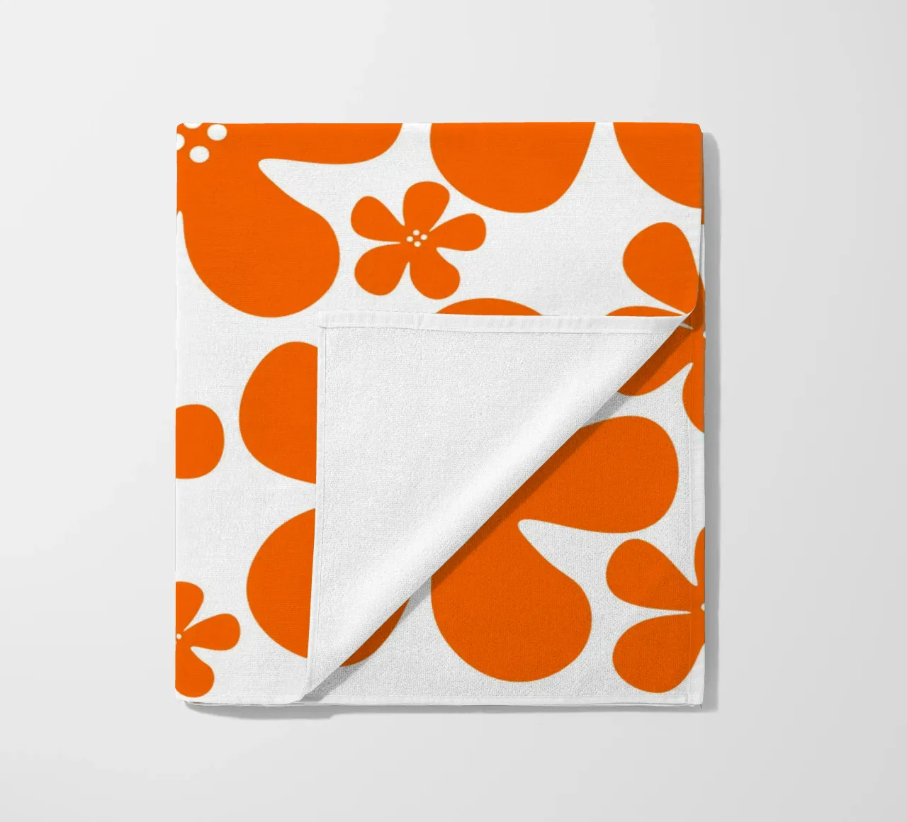 Orange flowers pattern telo mare da baobabprintstore