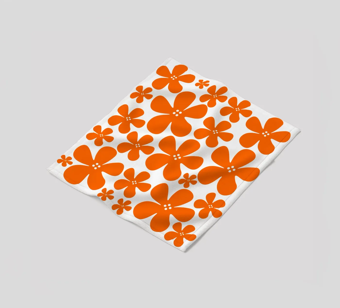 Orange flowers pattern Fleecedecke von baobabprintstore