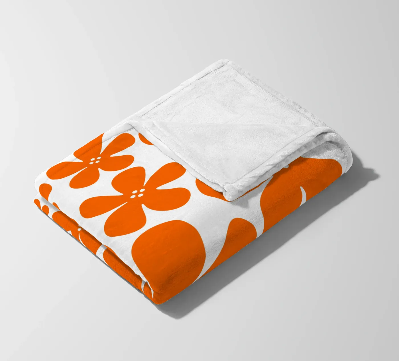 Orange flowers pattern Fleecedecke von baobabprintstore
