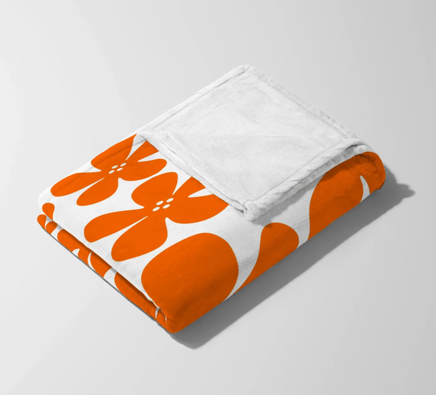 Orange flowers pattern Fleecedecke von baobabprintstore