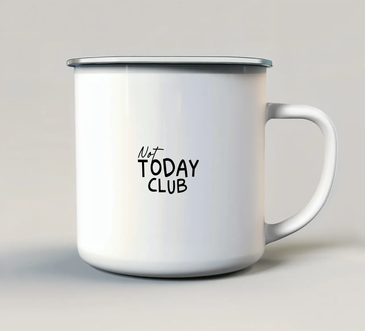 Tipografia del Club Not Today tazza in smalto da YV TYPOGRAPHY