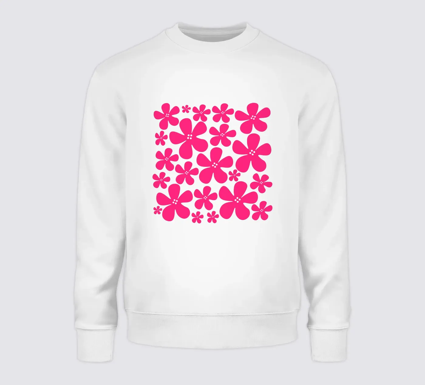 Pink flowers pattern felpa da baobabprintstore